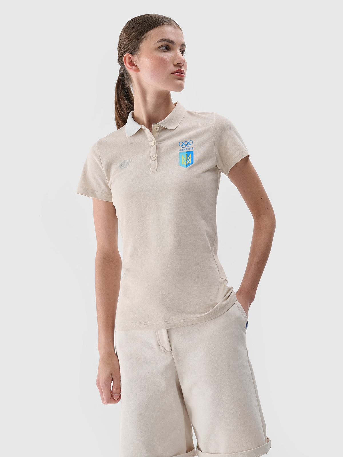 Париж/Україна - Жіноча футболка поло - білий