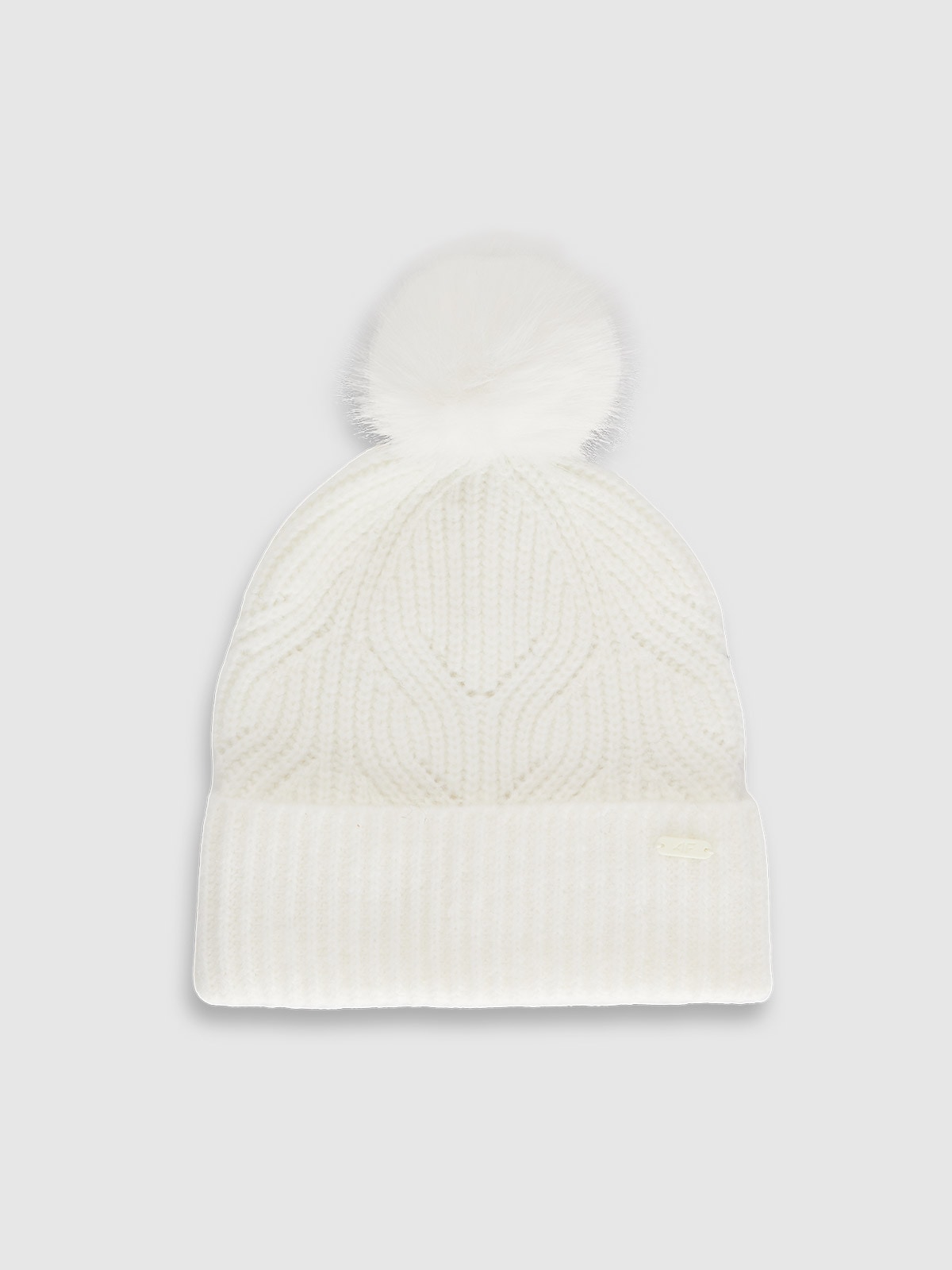 Дитяча шапка з помпоном для дівчаток - біла