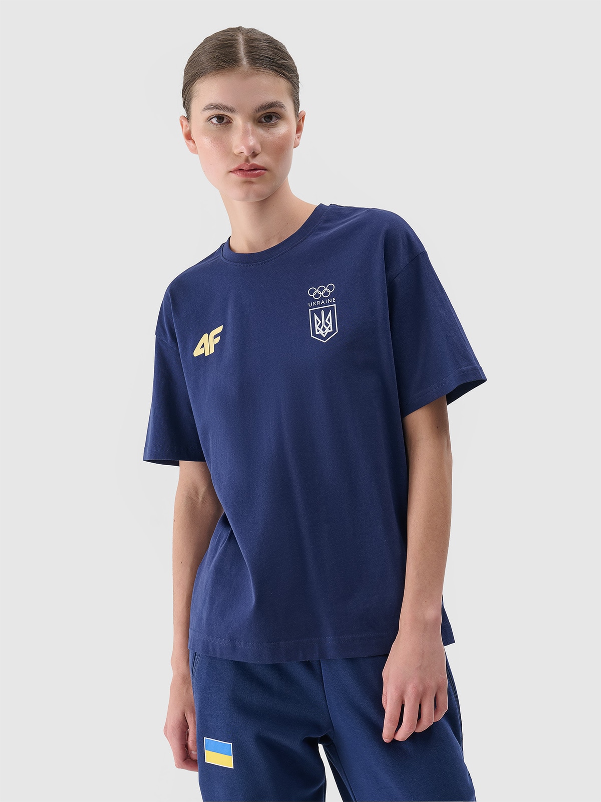 Париж/Україна - Жіноча футболка regular з принтом - темно-синій