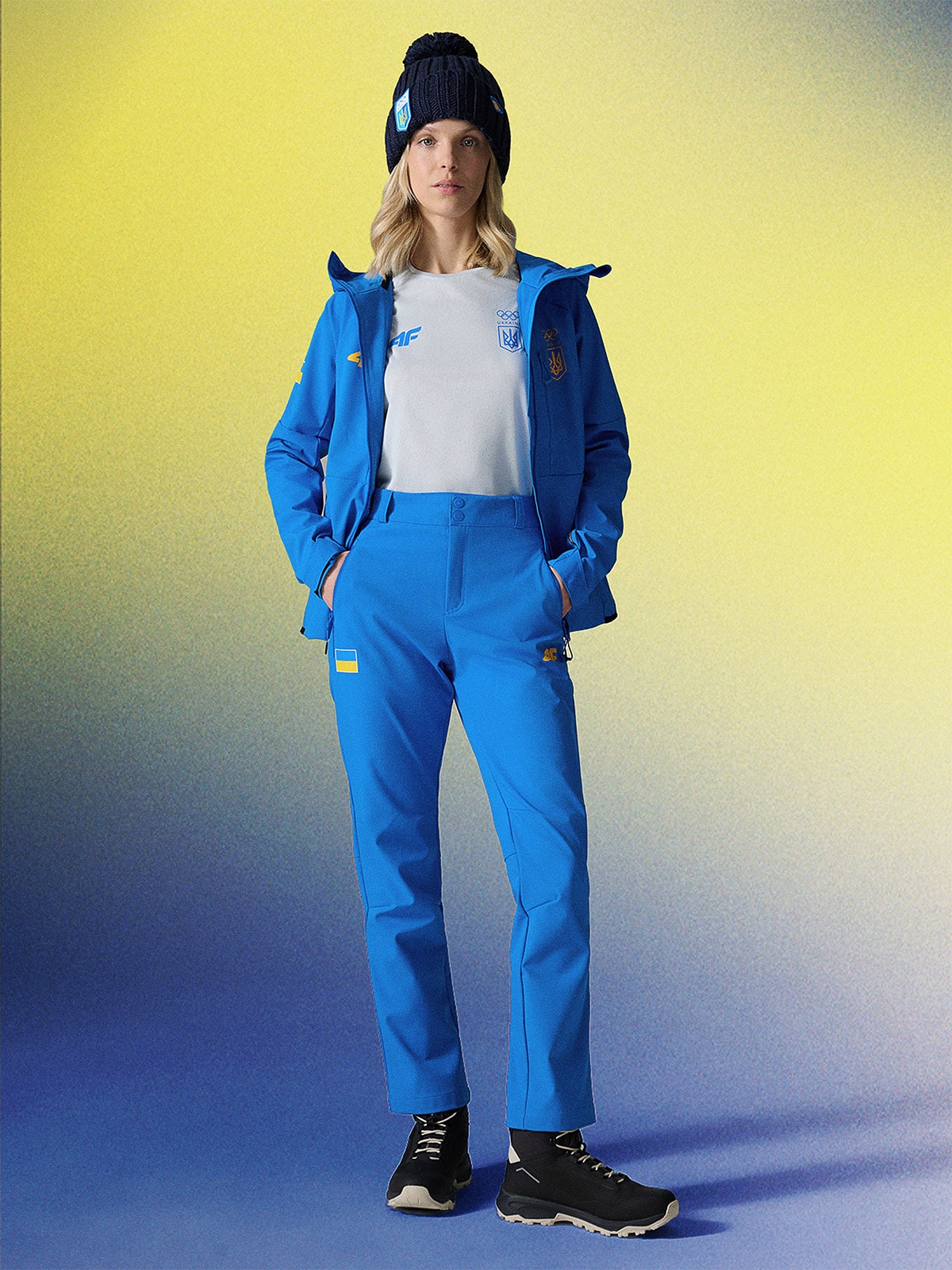 Milano-Cortina/Україна - Жіночі софтшелл штани з мембраною 10000 - сині