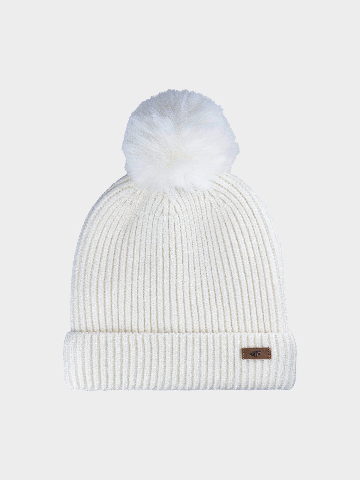 Жіноча зимова шапка з помпоном - білий