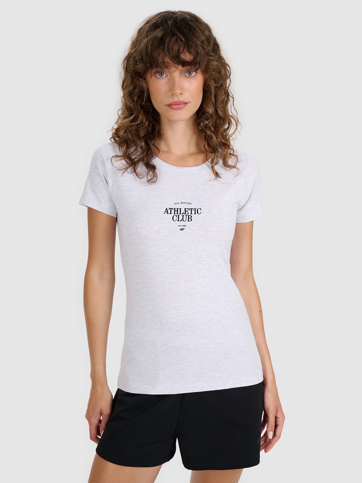 Жіноча slim футболка з принтом - сіра