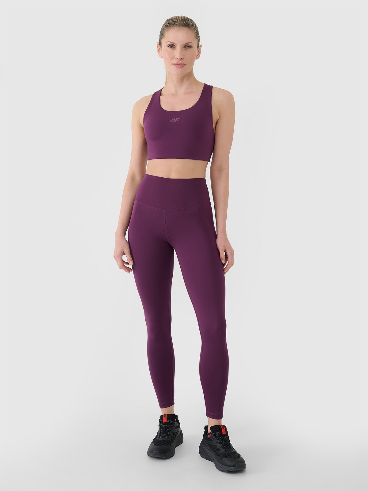 Жіночі легінси з високою посадкою для тренувань - фіолетовий