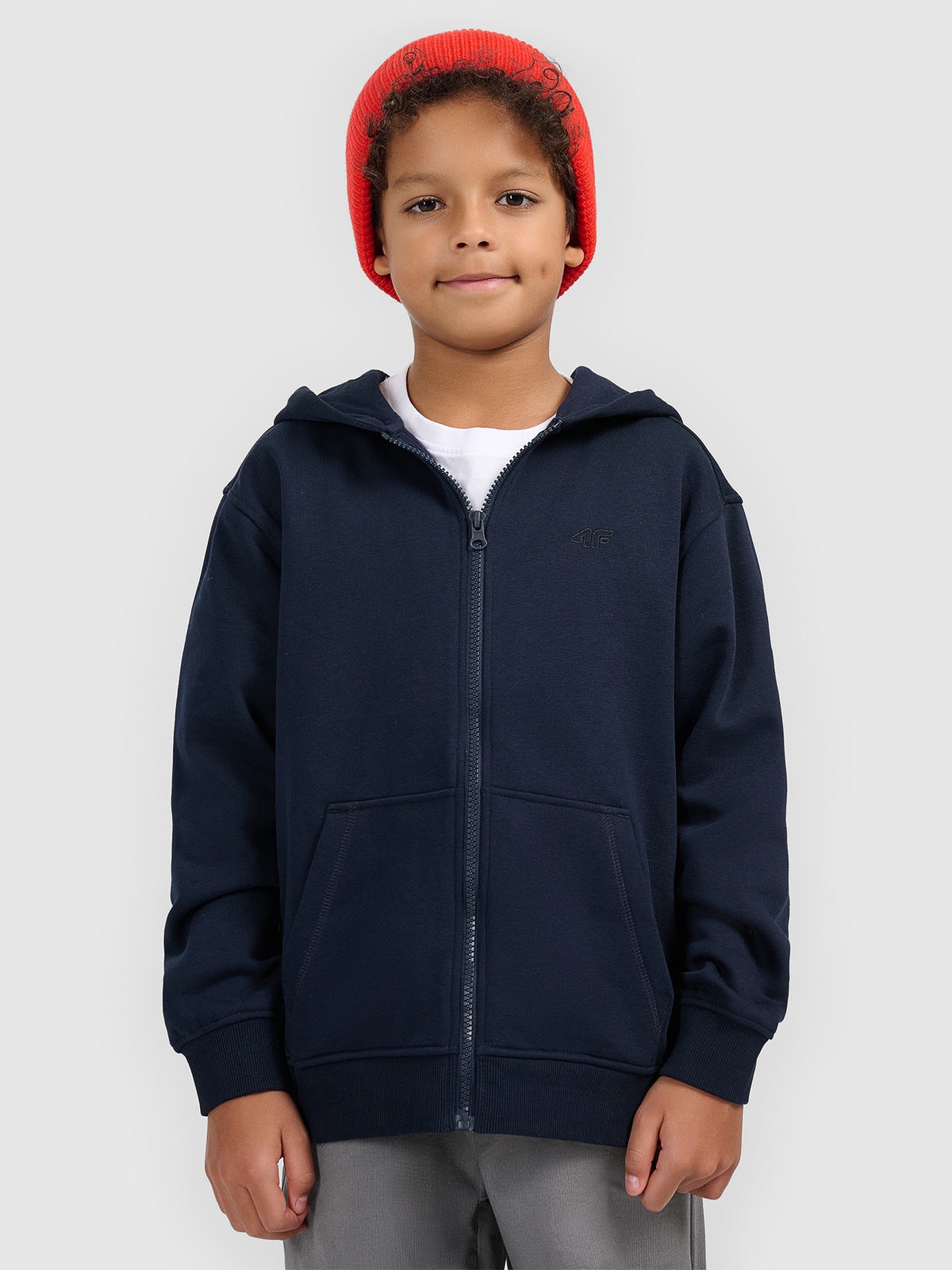 Спортивне худі на блискавці для хлопчиків - темно-синій