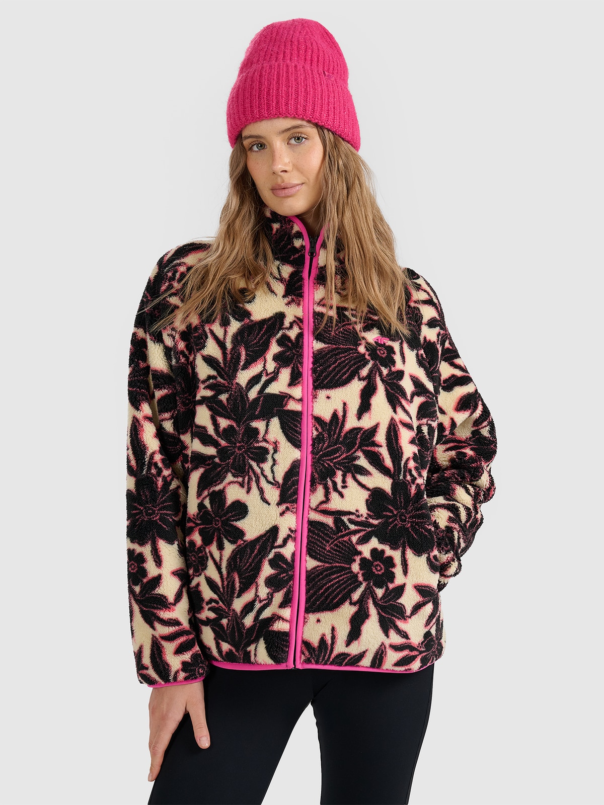 Жіночий polar sherpa oversize зі стійкою - мультиколор