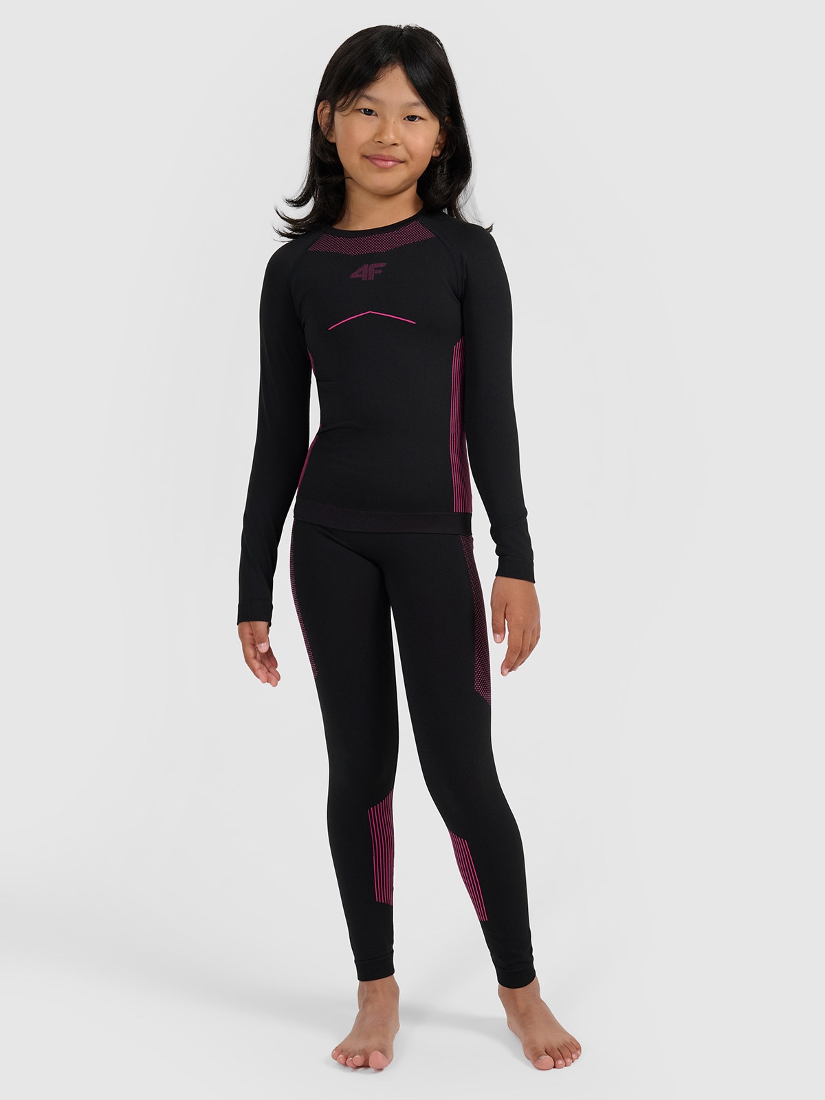 Безшовна термоактивна білизна комплект для дівчаток - чорна