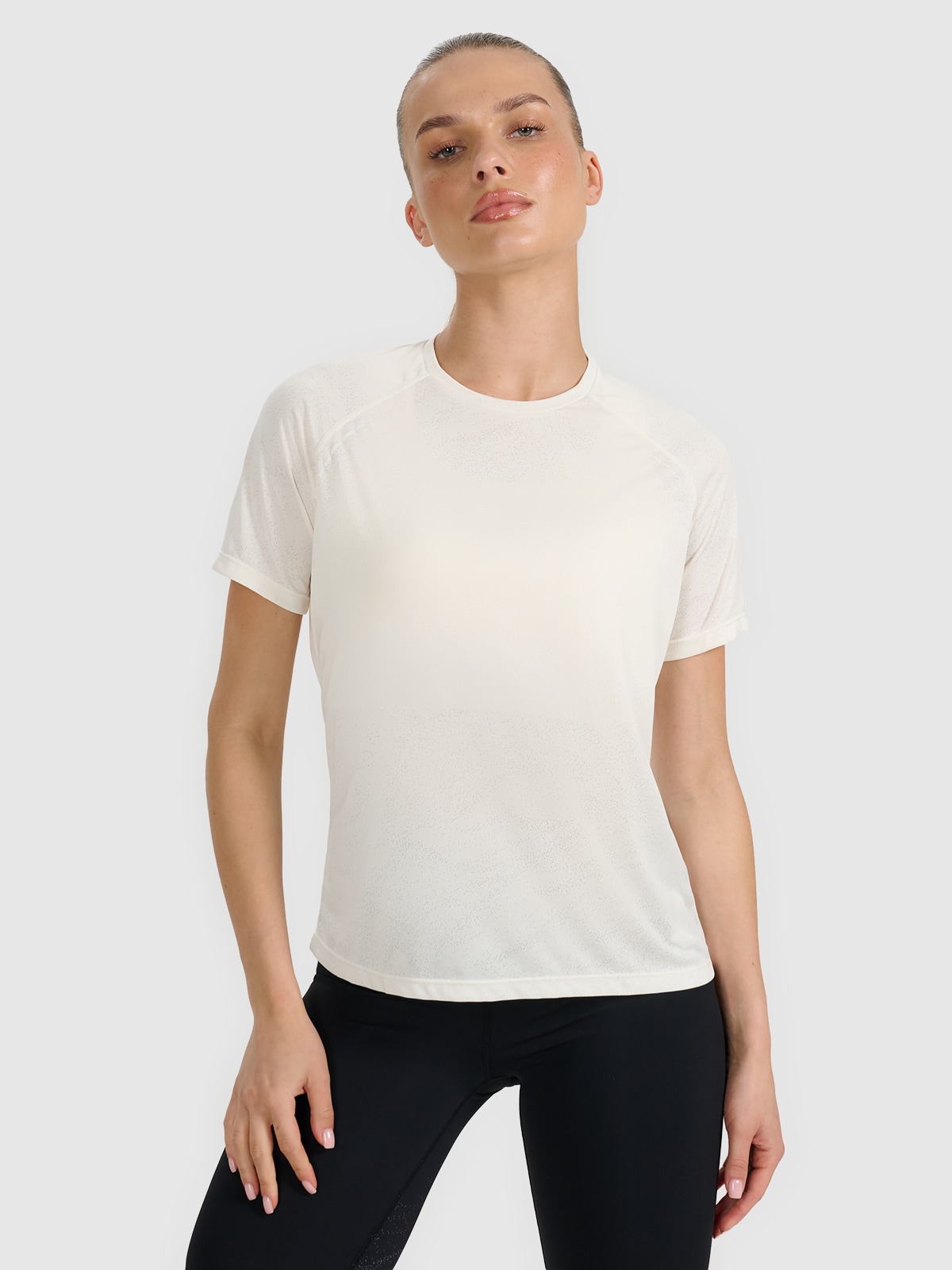Футболка для бігу regular швидковисихаюча жіноча - біла