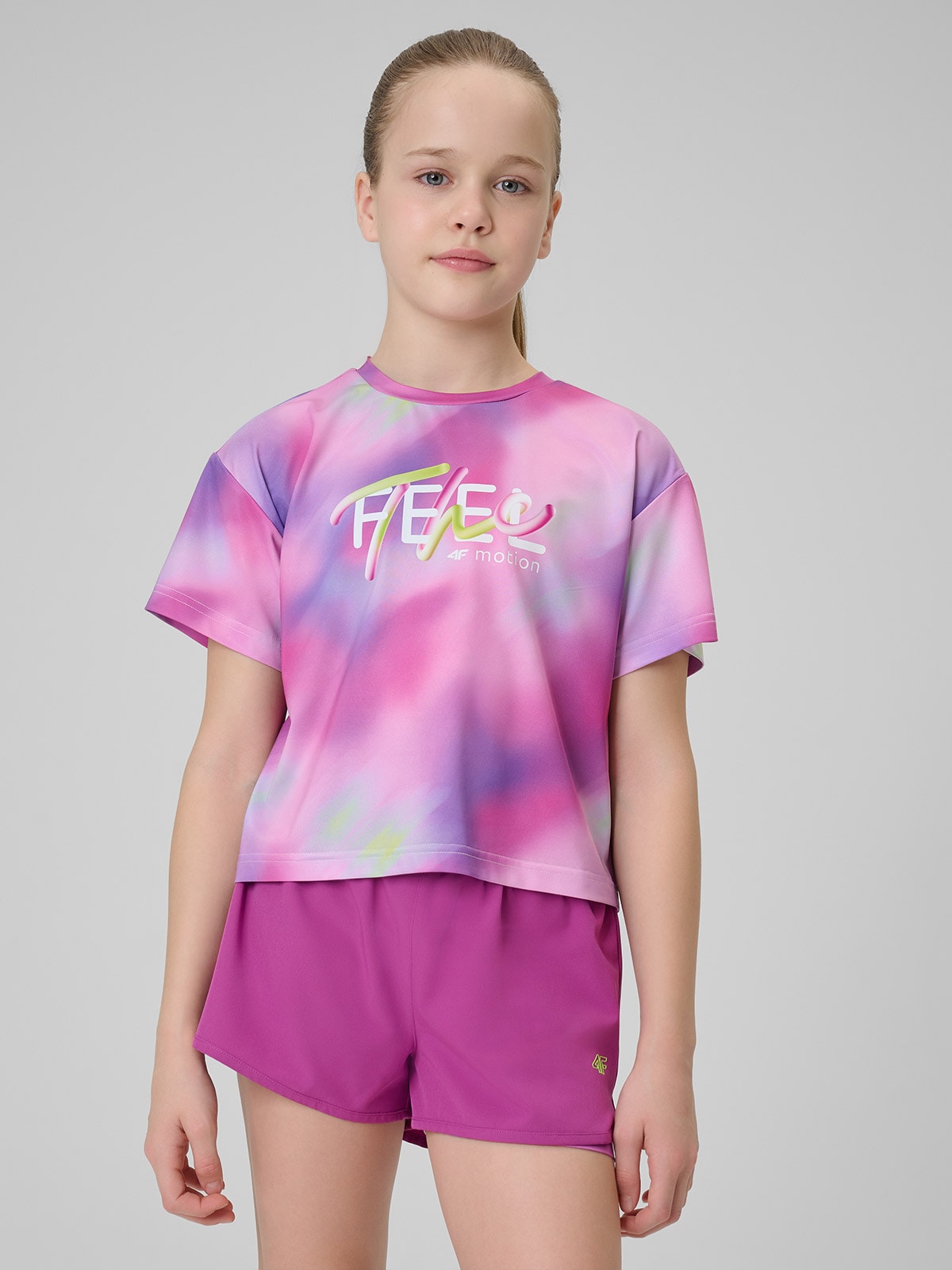 Швидковисихаюча спортивна футболка для дівчаток - мультиколор
