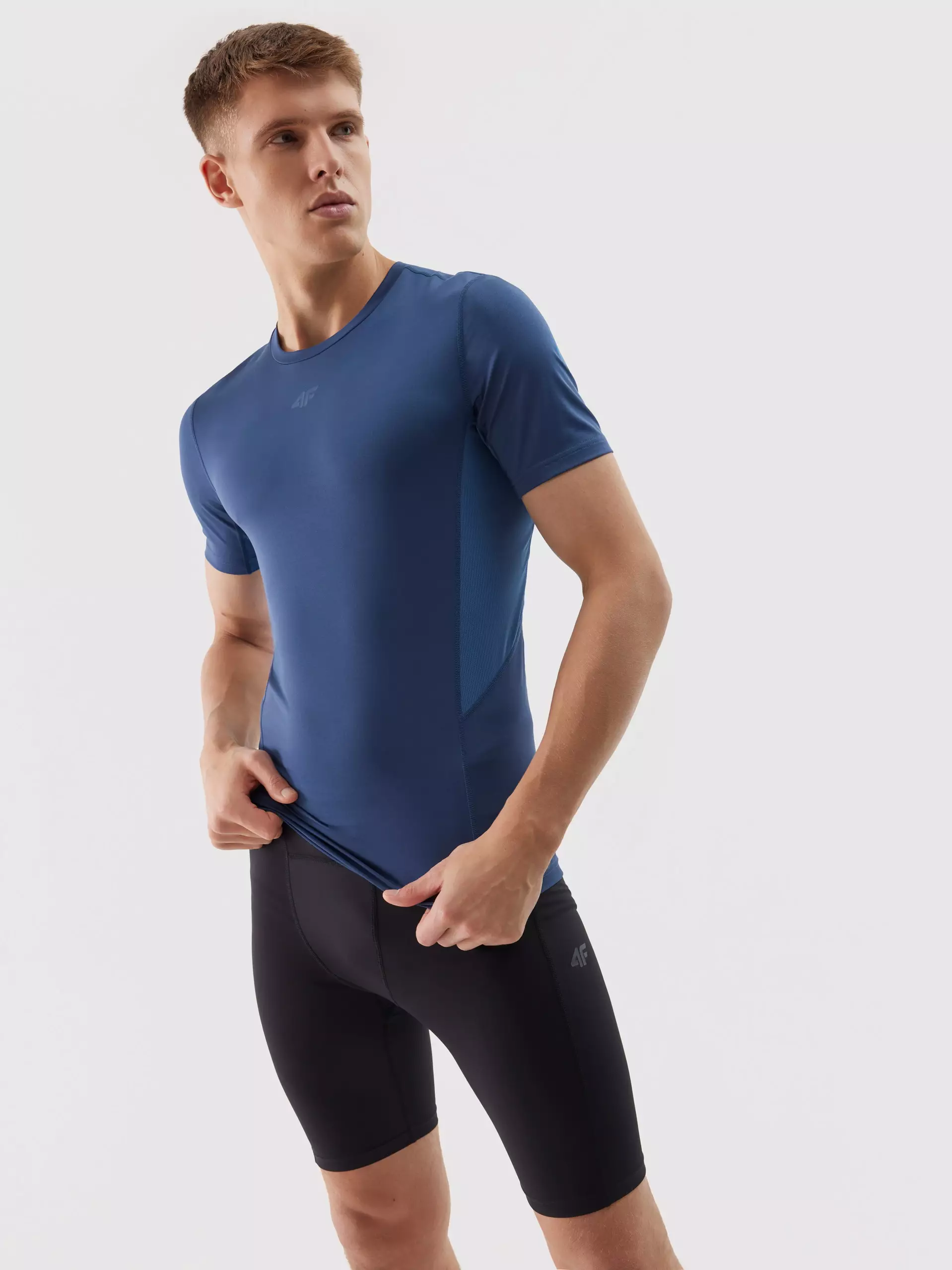 Чоловічі швидковисихаючі короткі легінси для тренувань - чорний