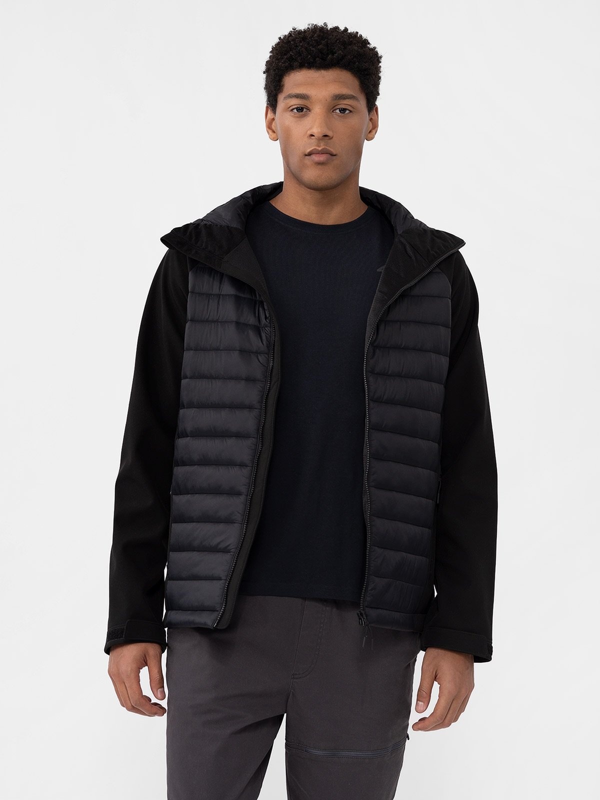 Чоловіча куртка softshell вітрозахисна мембрана 8000 - чорний