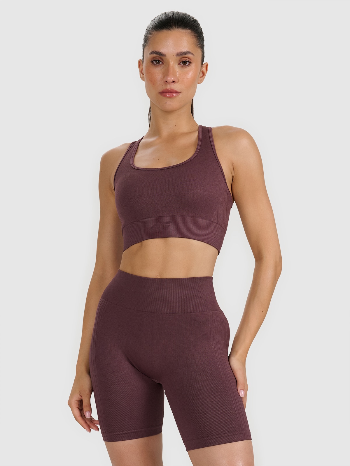 Жіночий тренувальний бюстгальтер з низькою підтримкою - коричневий