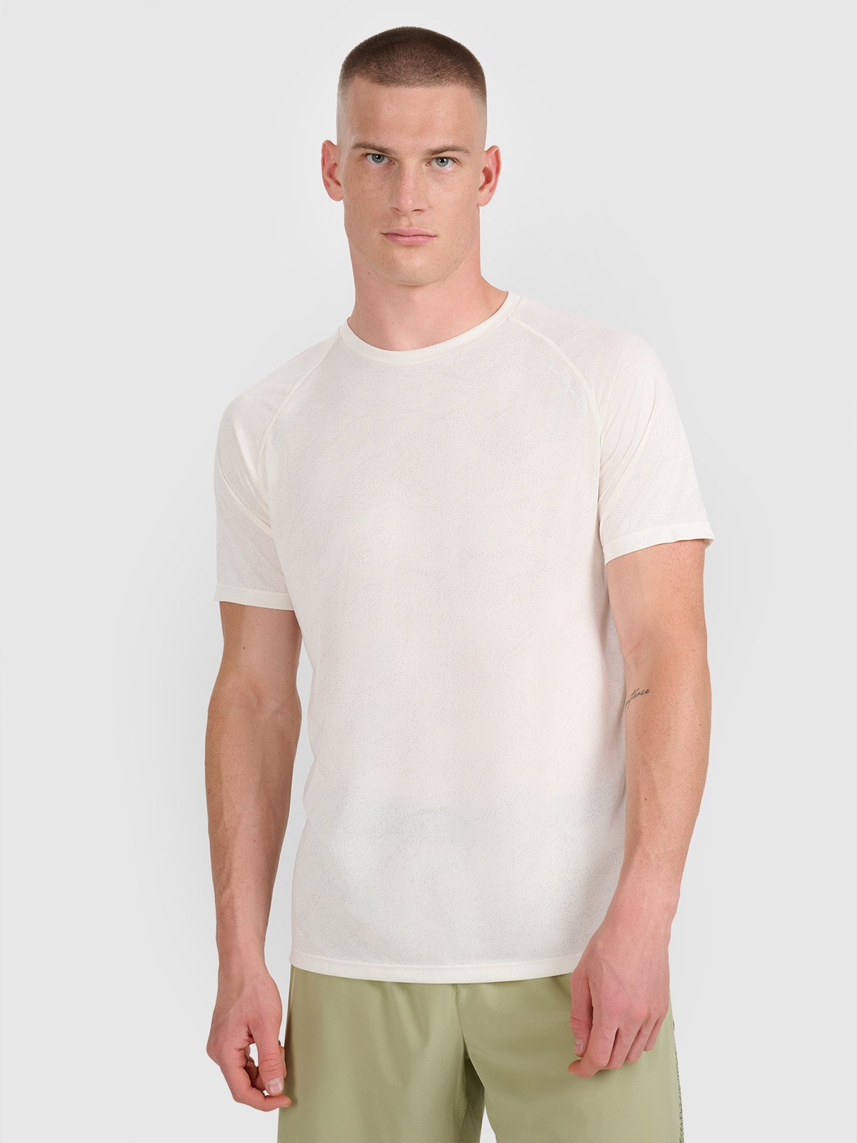 Футболка для бігу швидковисихаюча чоловіча - біла