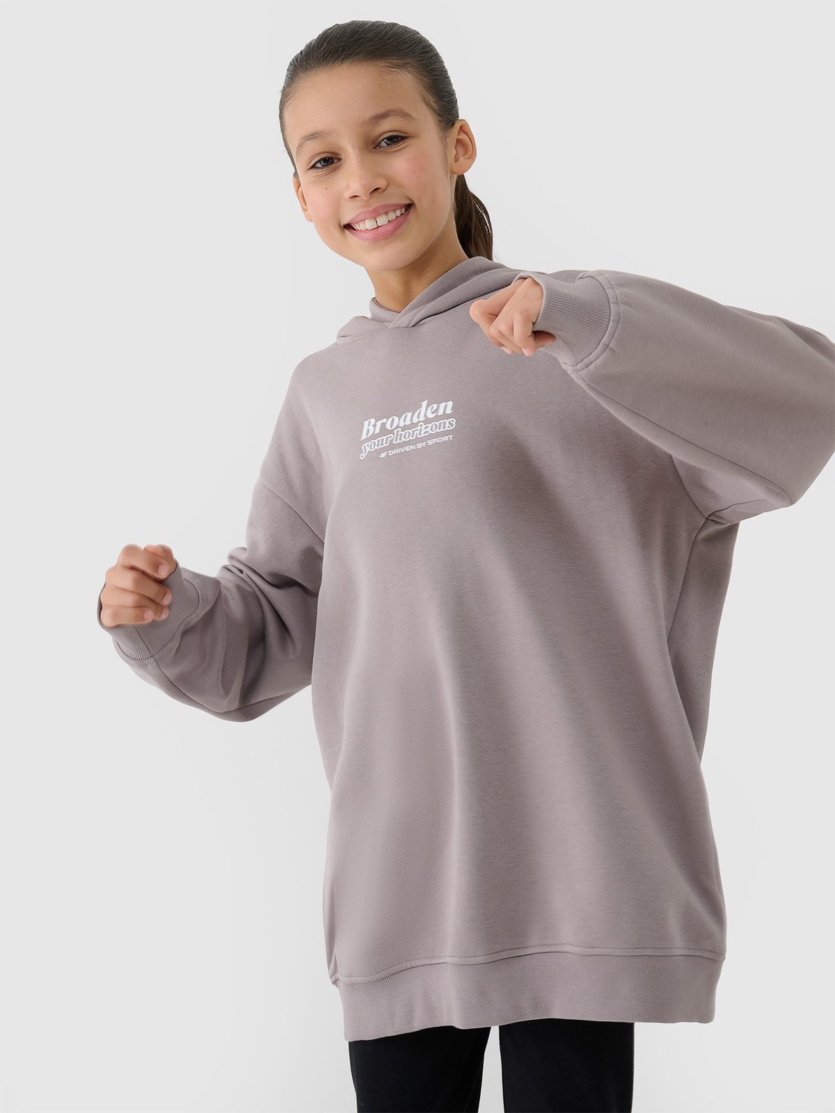 Спортивне худі для дівчаток - бежевий