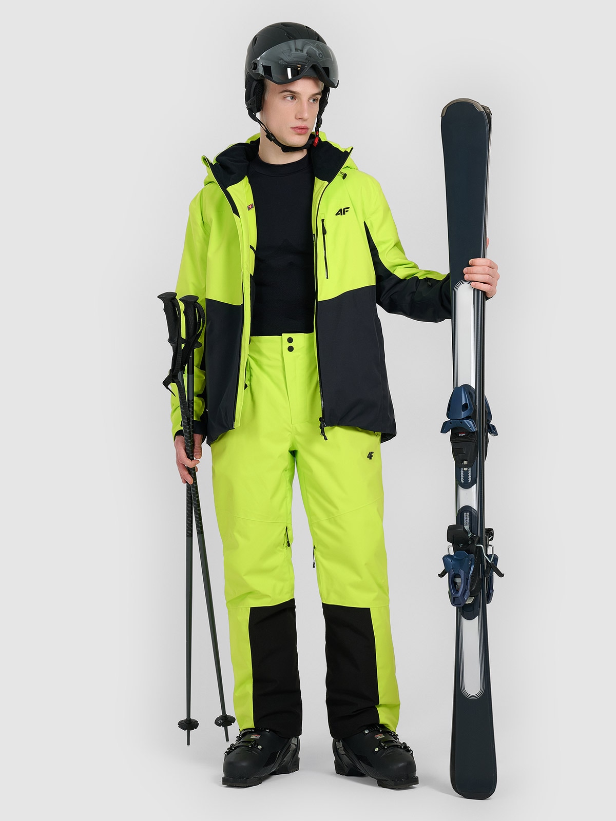 Лижні штани з підтяжками мембрана Dermizax 20000 чоловічі - зелені