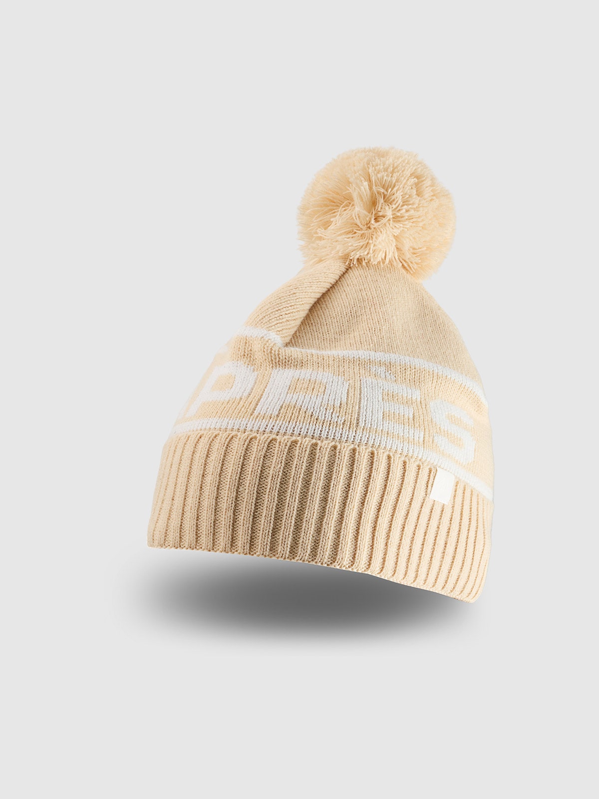 Жіноча зимова шапка з додаванням вовни - бежева