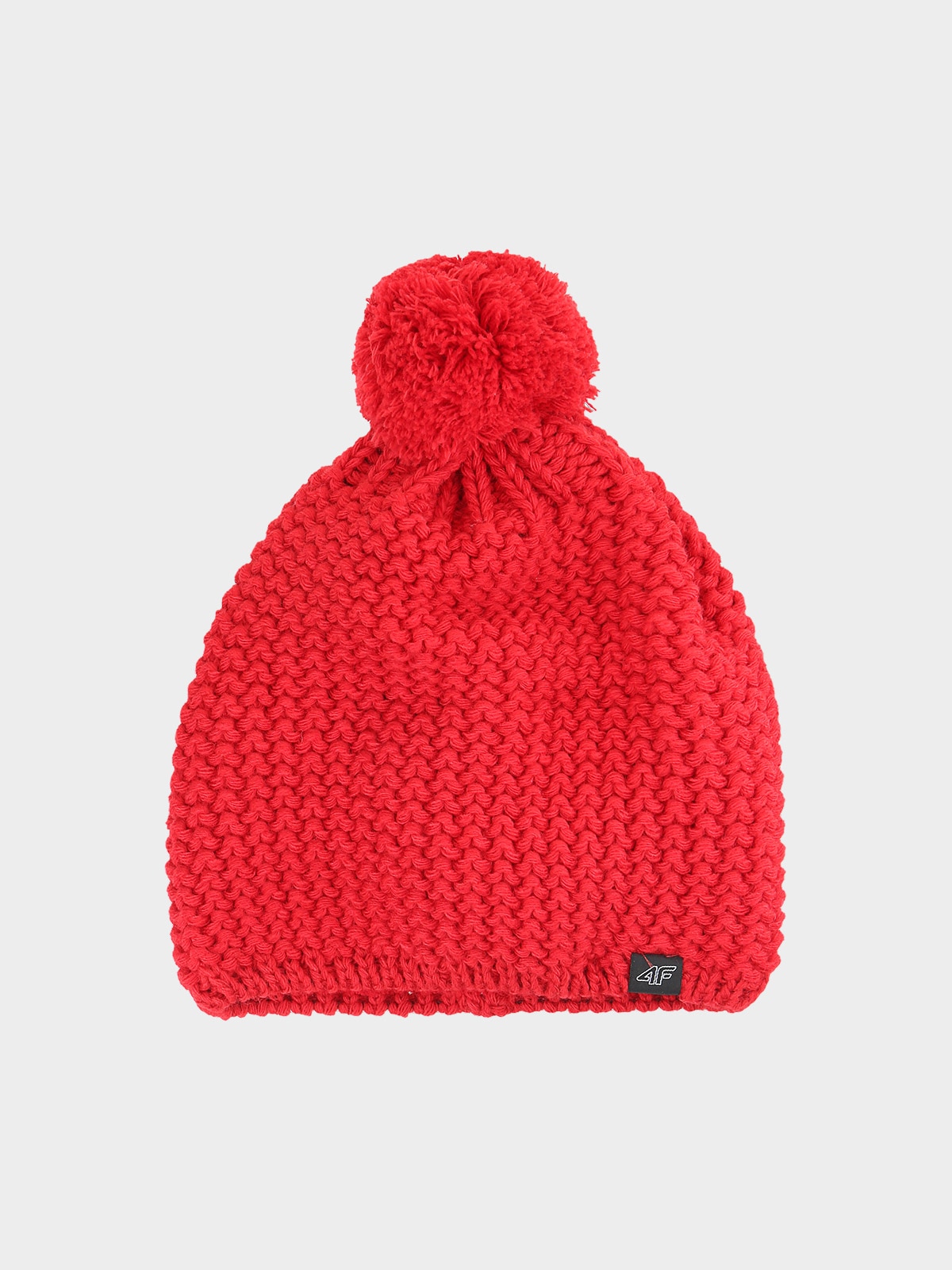Чоловіча зимова шапка з помпоном - червоний