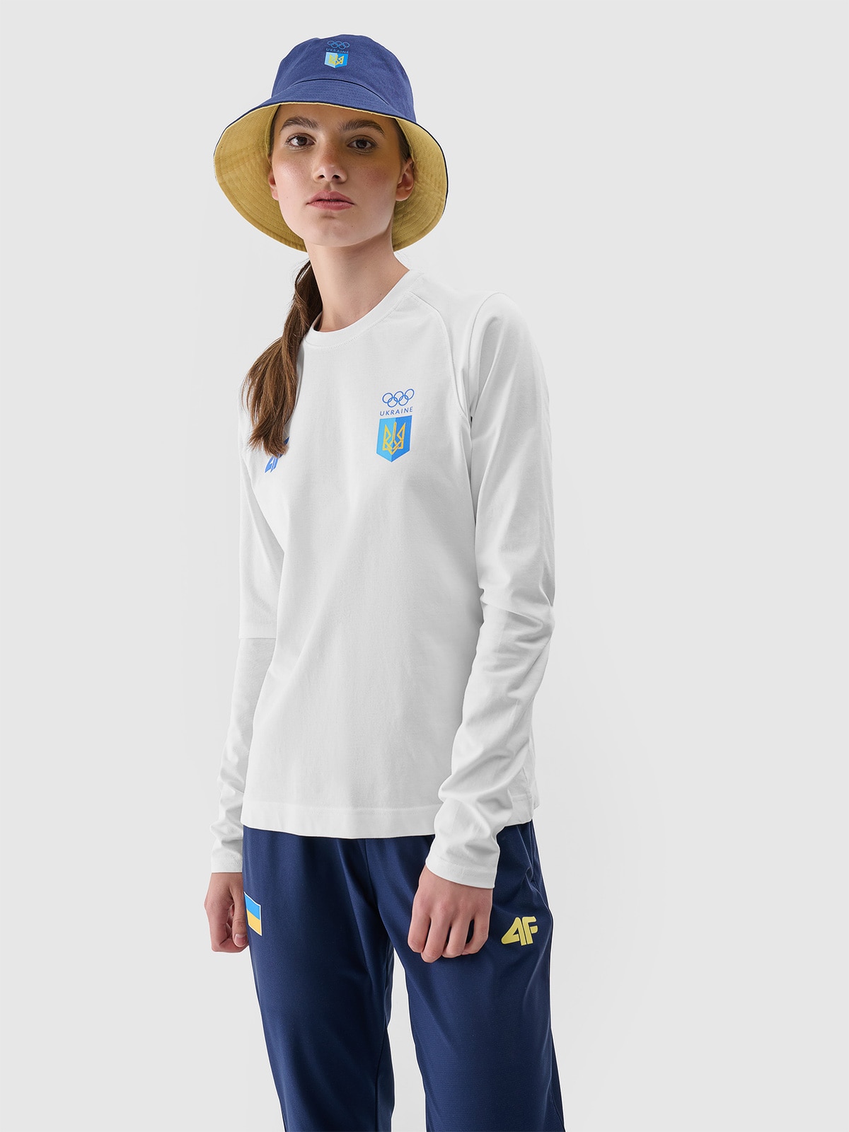 Париж/Україна - Жіночий лонгслів - білий