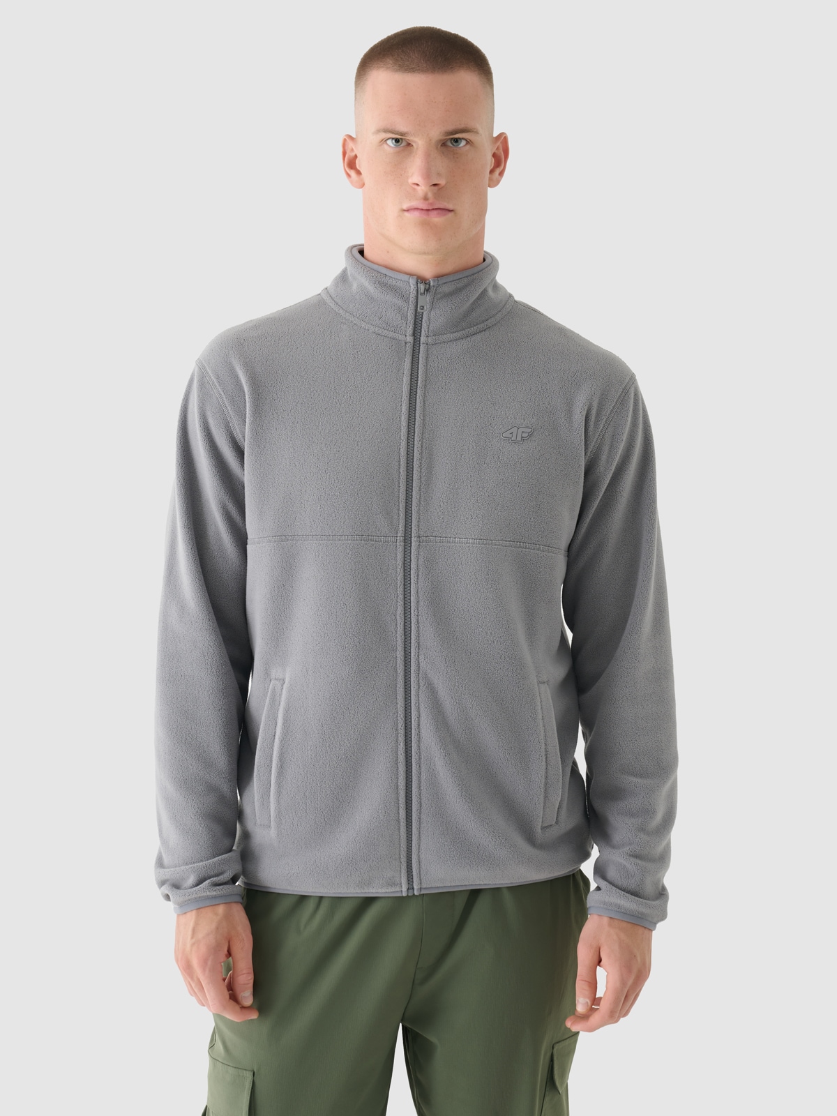 Чоловічий фліс з коміром-стійкою regular - сірий