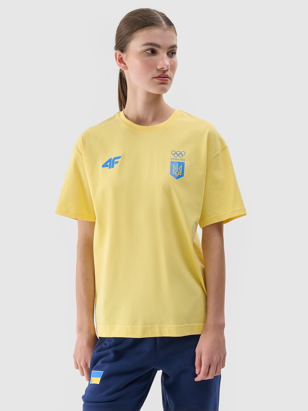 Париж/Україна - Жіноча футболка regular з принтом - темно-синій