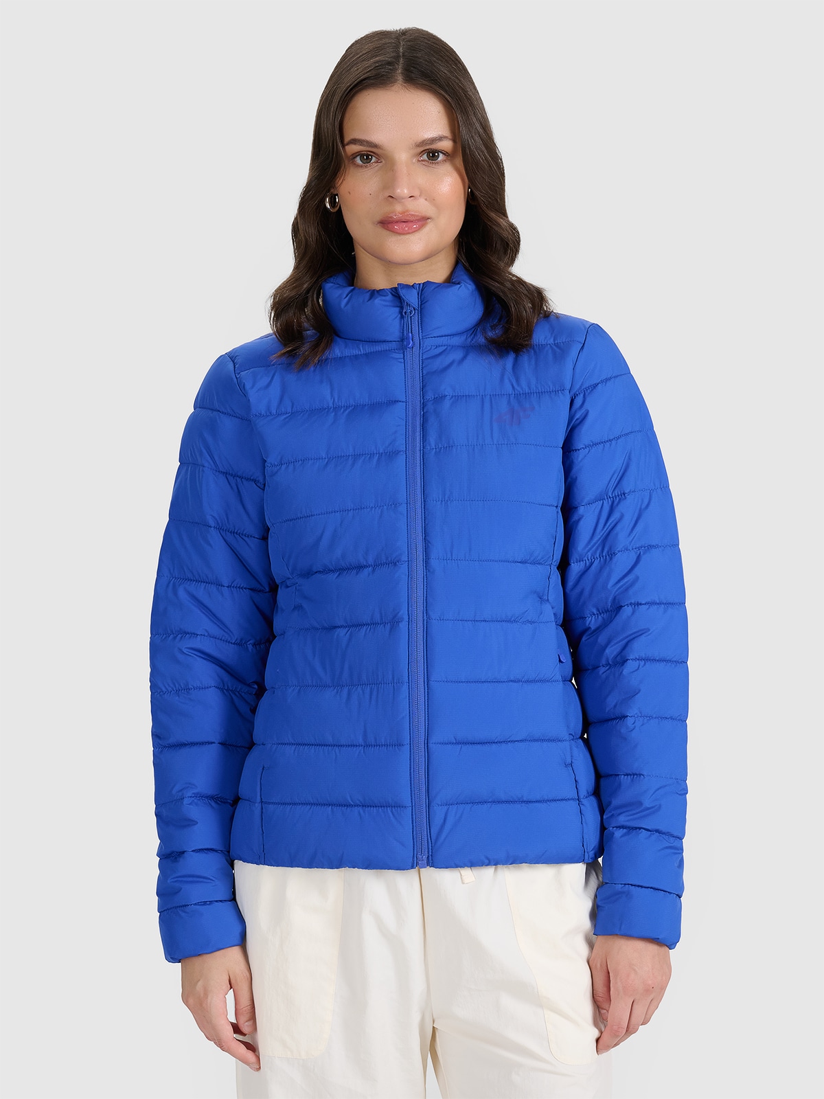Пухова куртка з синтетичним наповнювачем жіноча - синя