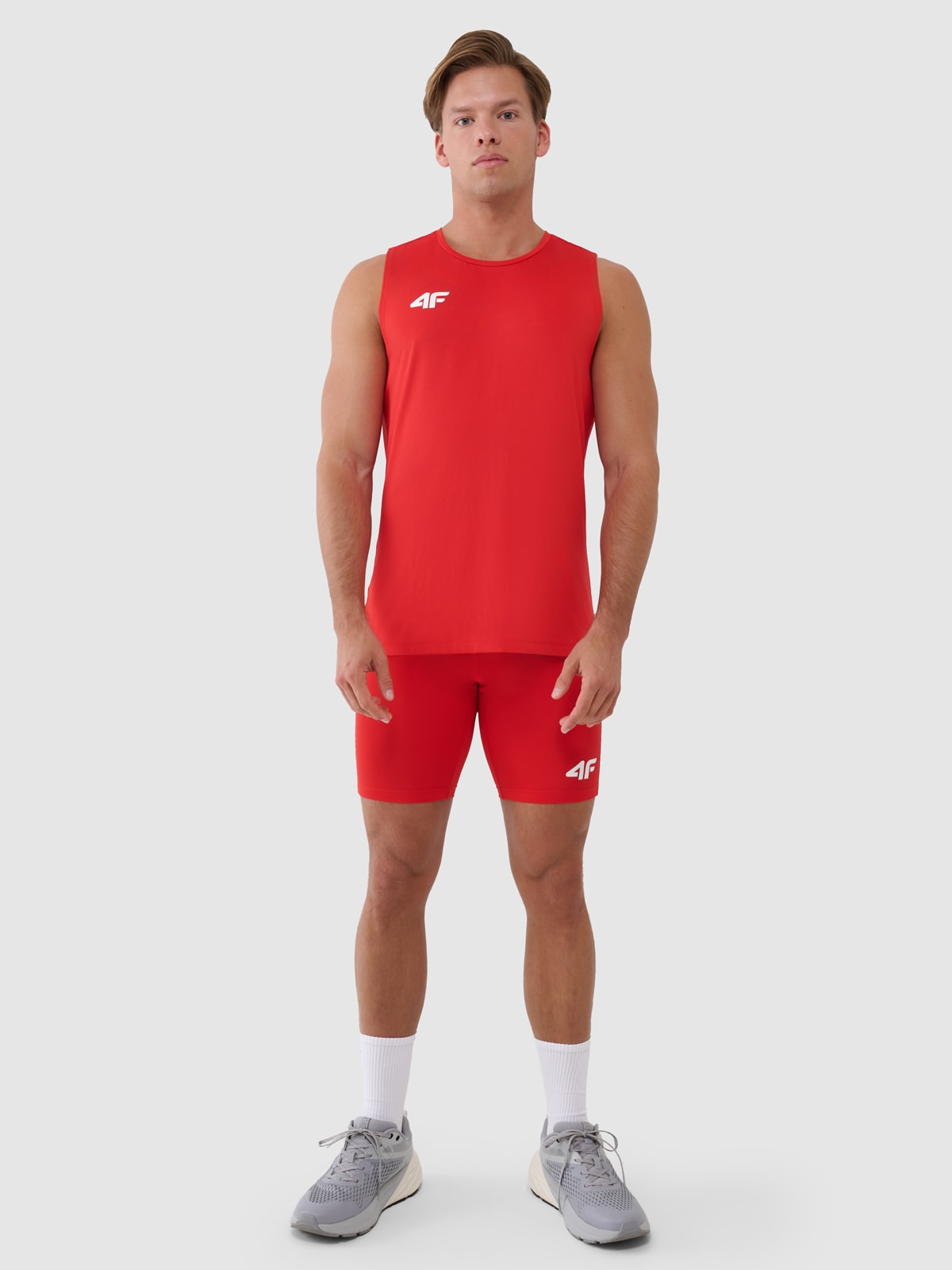 Чоловічі короткі легінси для тренувань - червоний
