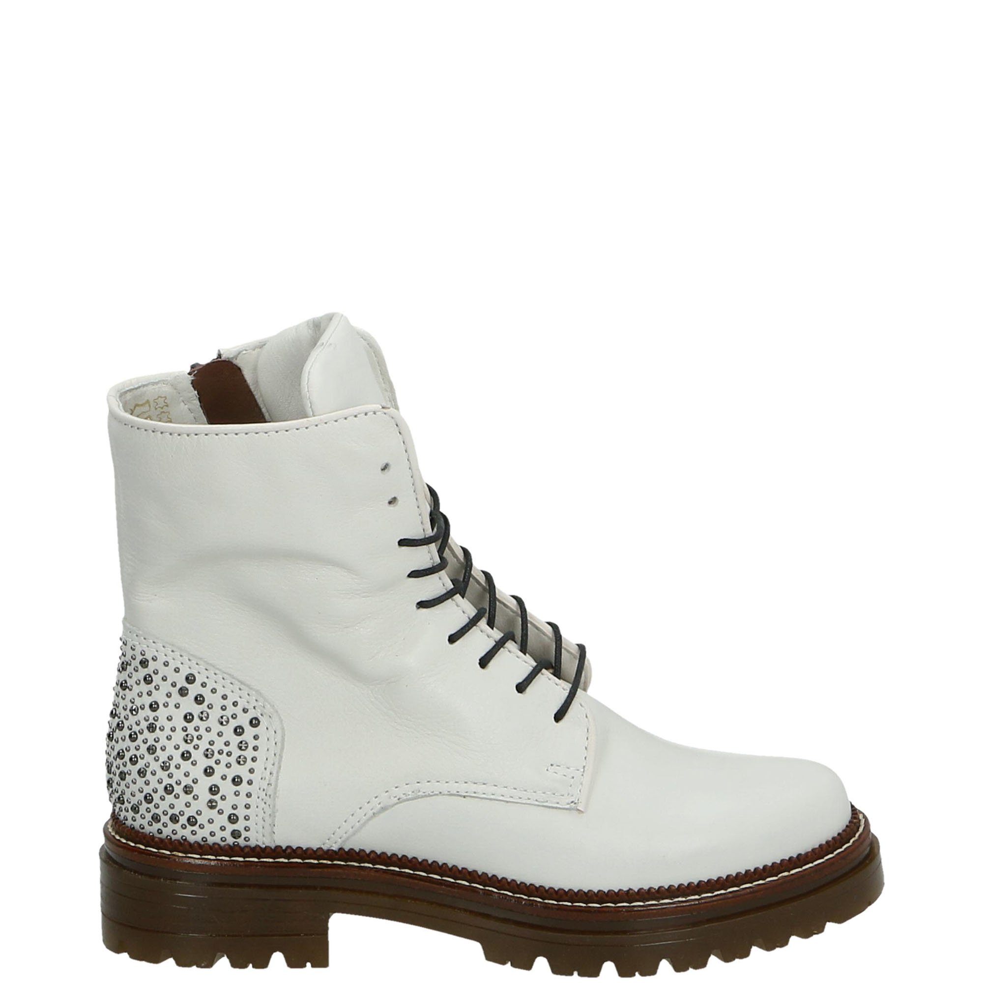 BIAŁE SZNUROWANE BOTKI M83202 PANNA