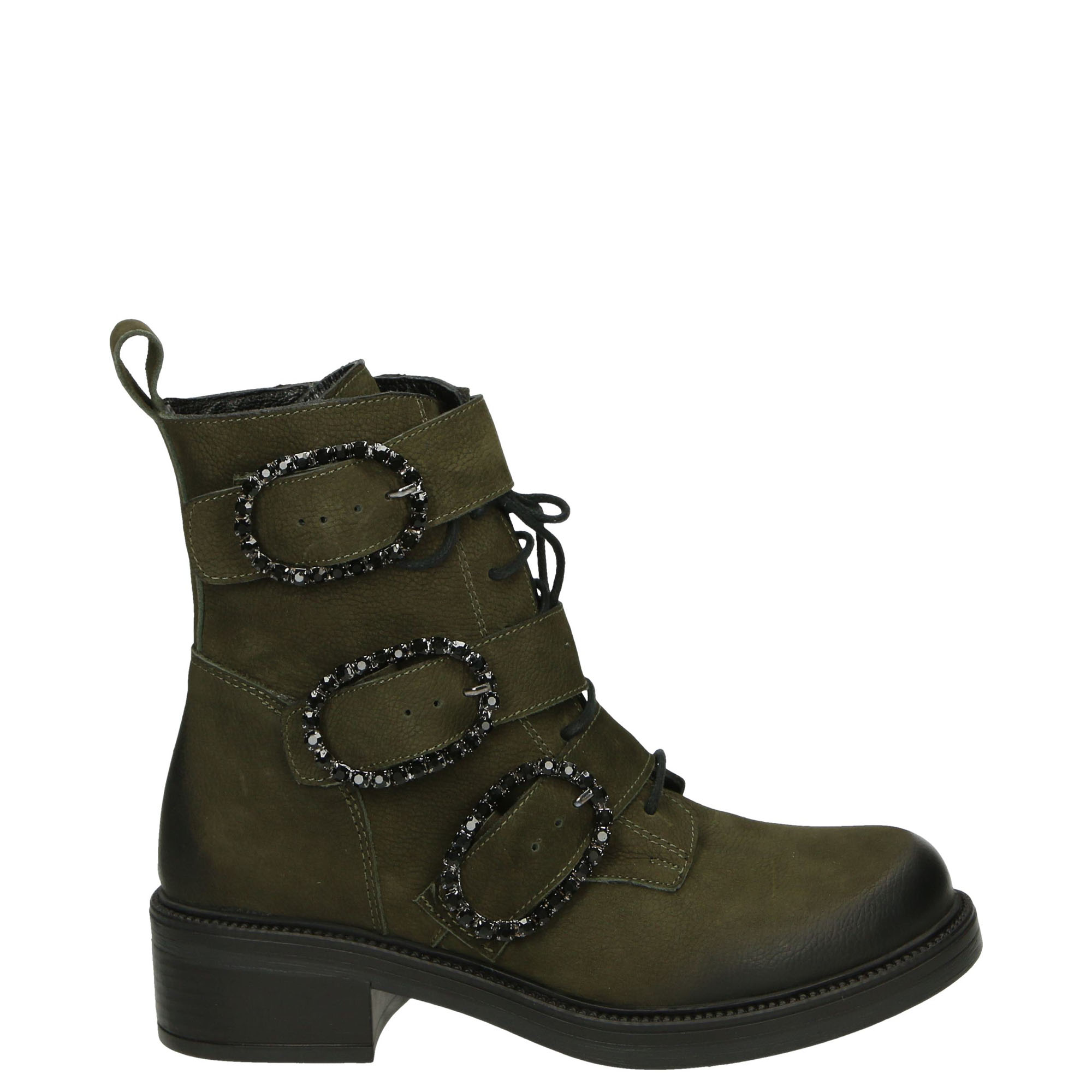 BOTKI W KOLORZE ZIELONYM 0010243 KHAKI