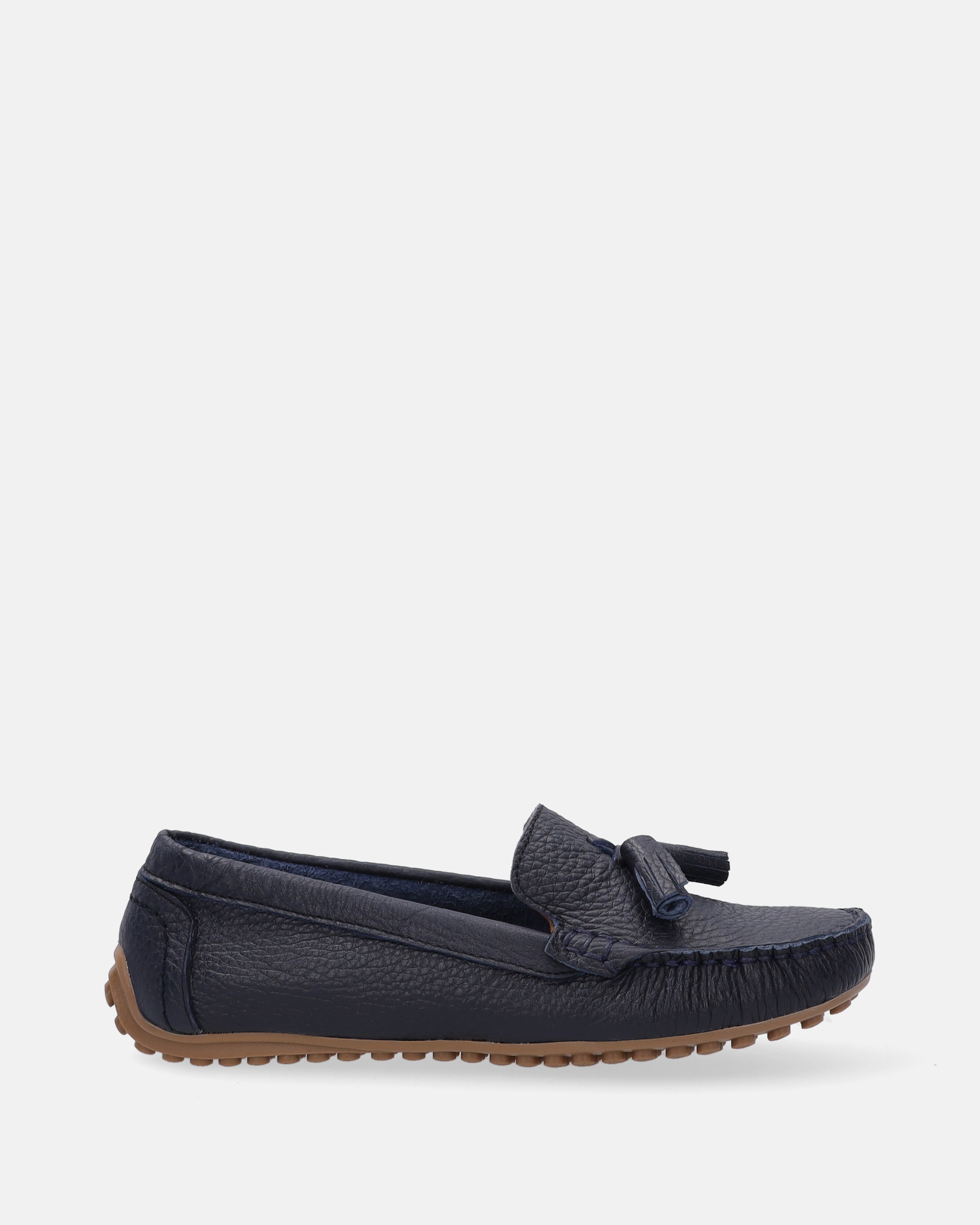 GRANATOWE MOKASYNY Z CHWOSTAMI 29202 NAVY