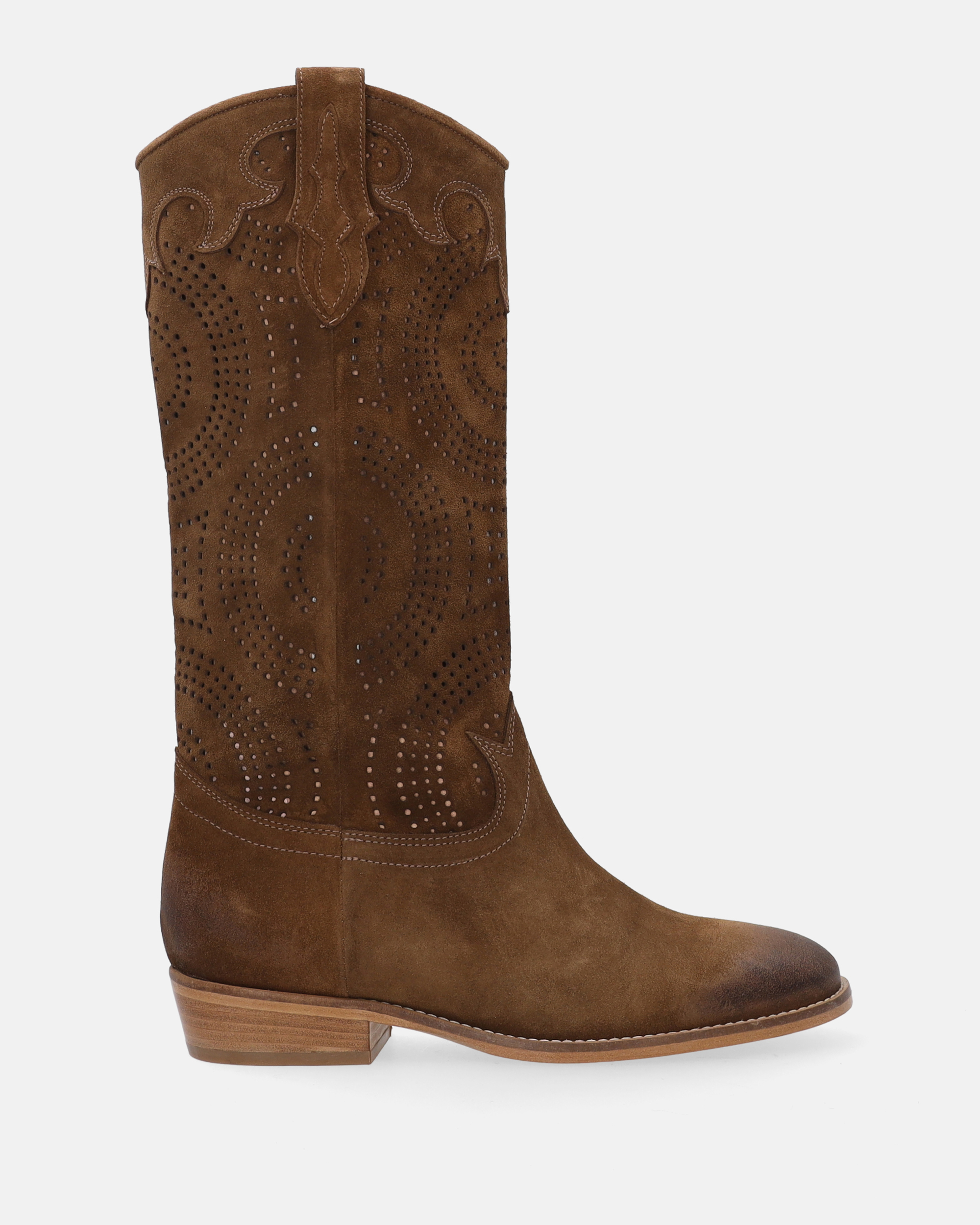 ZAMSZOWE KOZAKI Z AŻUROWĄ CHOLEWKĄ 2425 CAMO 409 MA