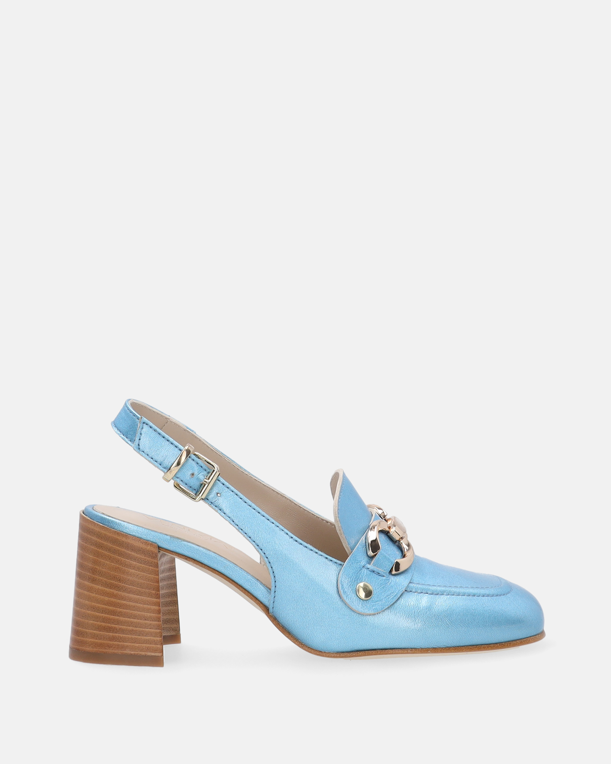 NIEBIESKIE CZÓŁENKA Z ODKRYTĄ PIĘTĄ GEMMA-U NAPL CIE