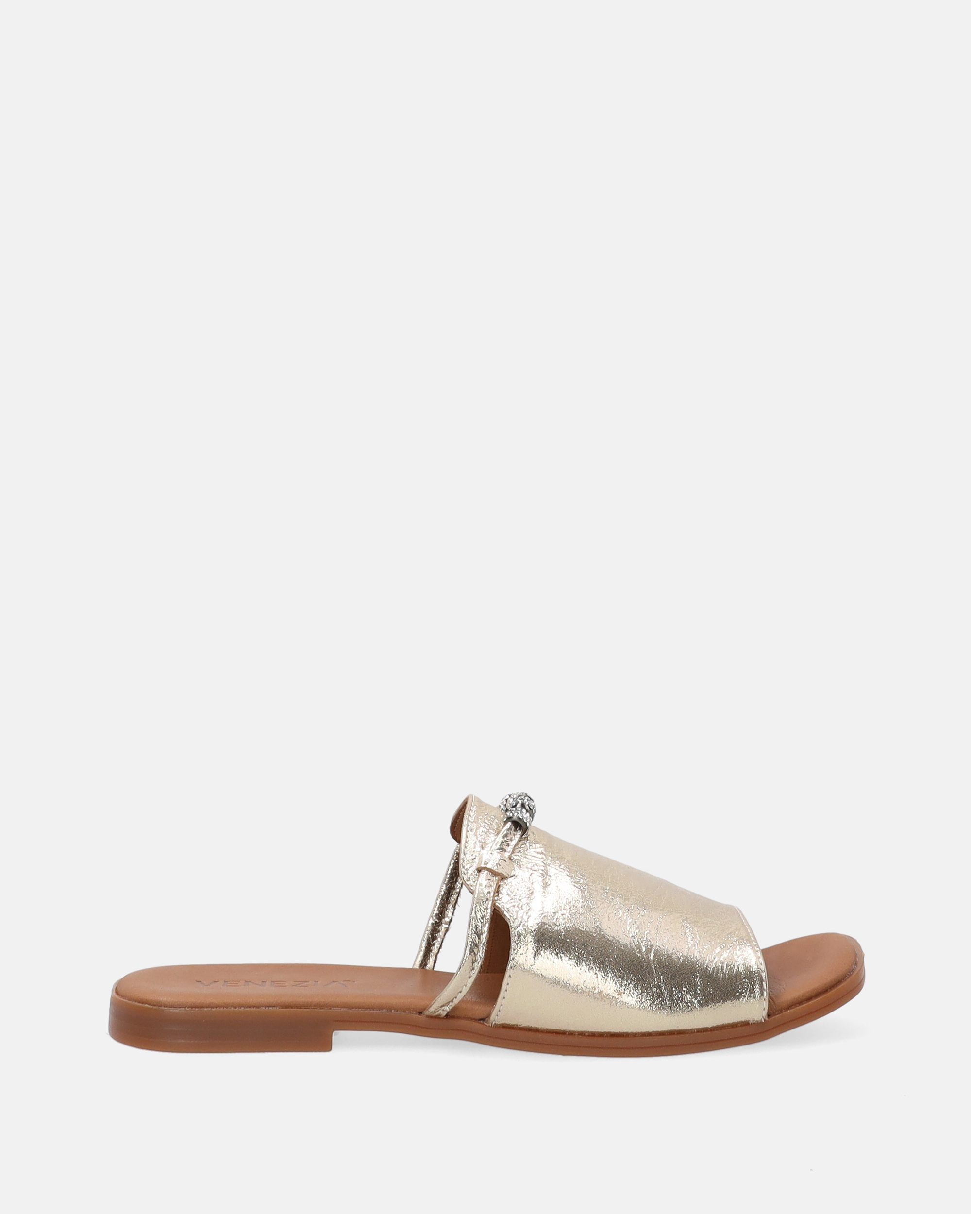 KLAPKI DAMSKIE W KOLORZE ZŁOTYM 0013172 GOLD