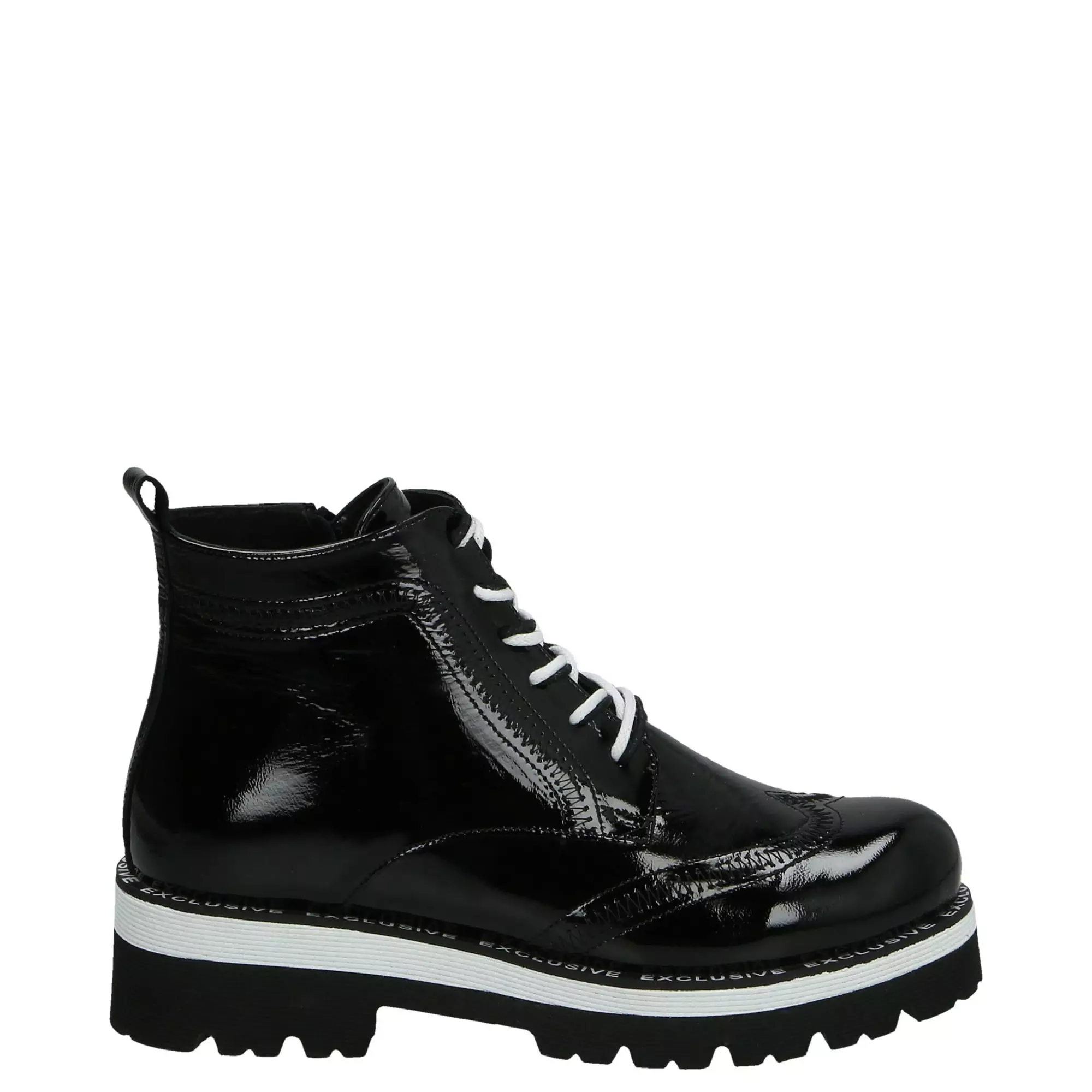 LAKIEROWANE BOTKI OCIEPLANE 00102323R BLACK