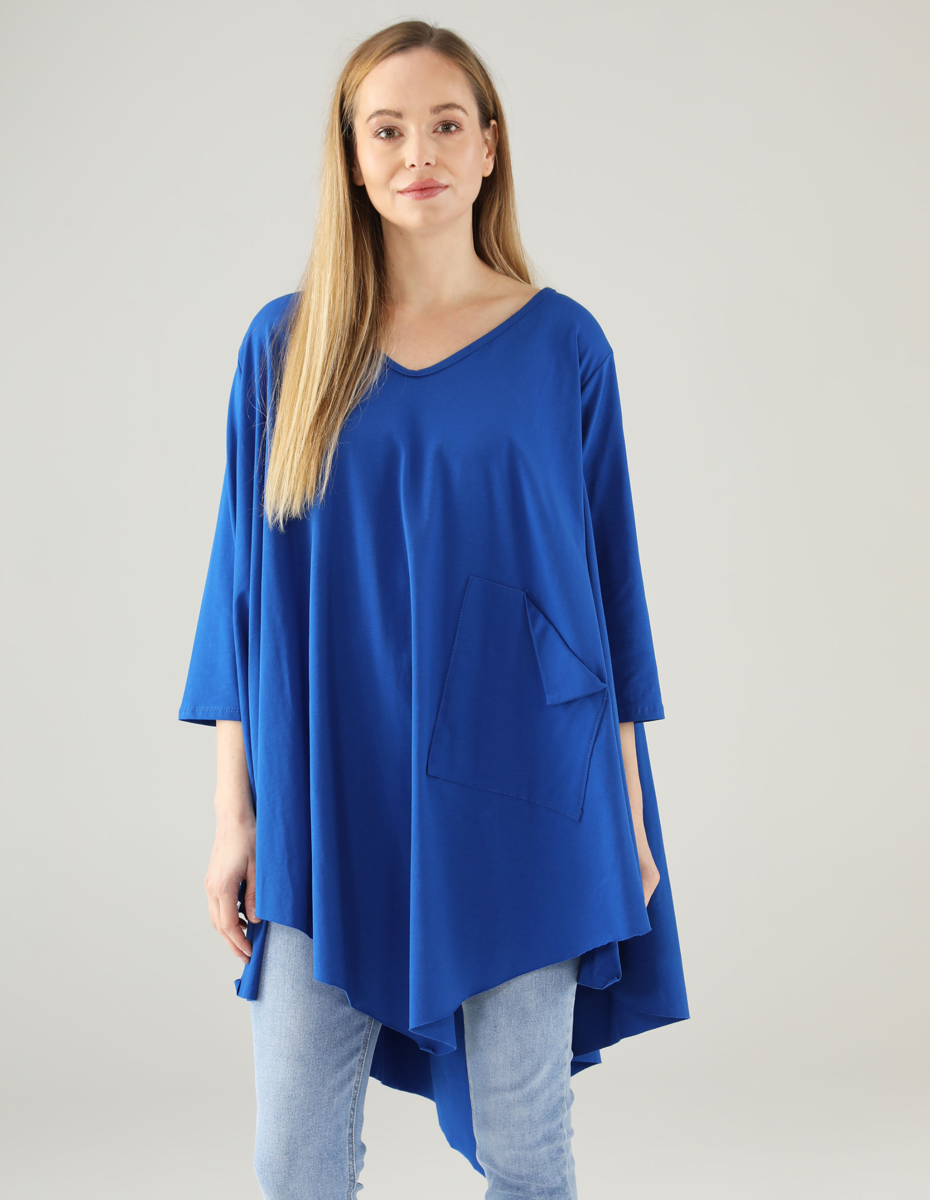 NIEBIESKA BLUZKA Z BAWEŁNY 109-24001 ROYAL