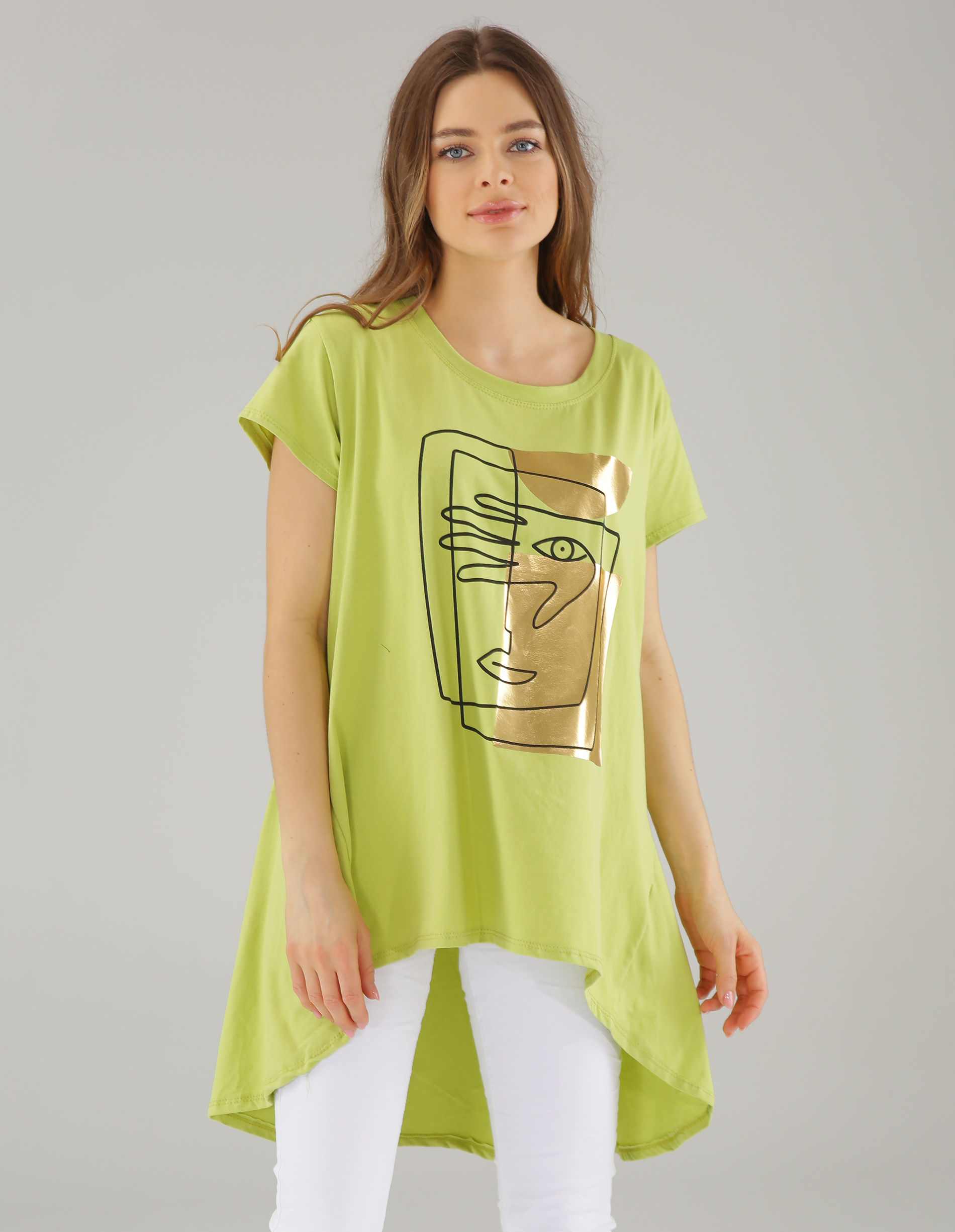 BAWEŁNIANA BLUZKA Z NADRUKIEM 243-21115 APP GR