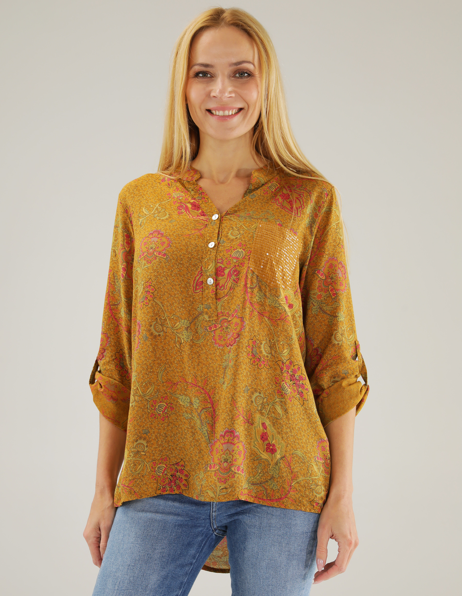 Wzorzysta koszula z wiskozy