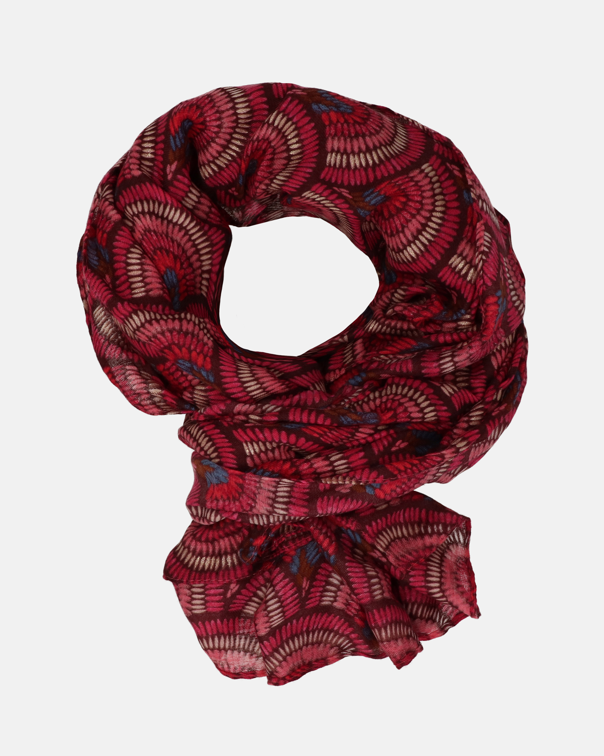 SZAL ZE ZŁOTYM ZDOBIENIEM 135-112371 BORDO