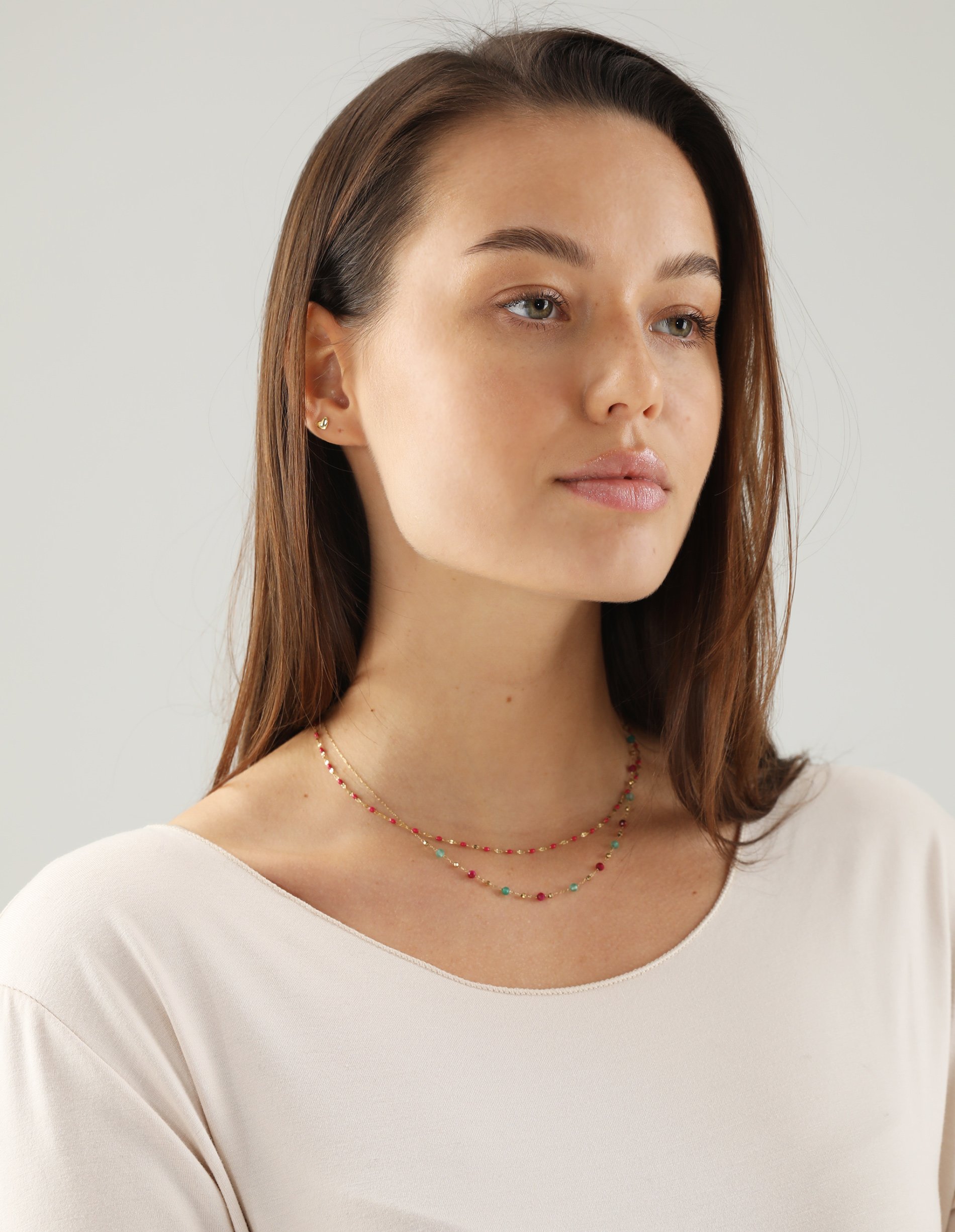 RÓŻOWY NASZYJNIK Z KORALIKAMI BCO615RS