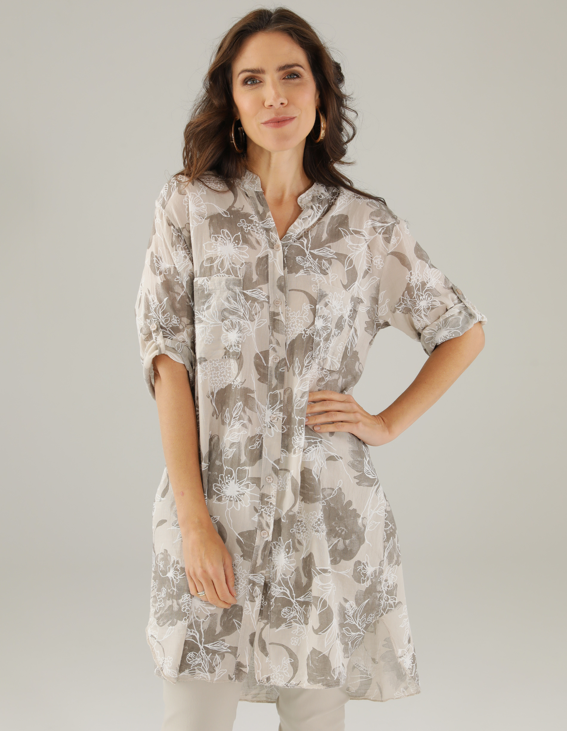 DŁUŻSZA KOSZULA 36-9051 BEIGE