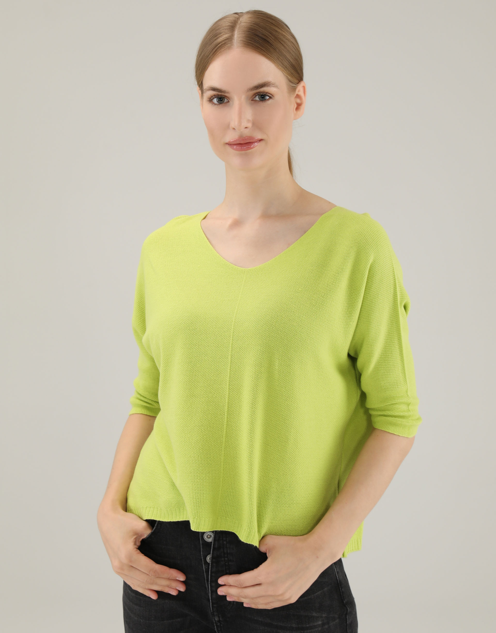 ZIELONA BLUZKA Z DZIANINY 29-205 ANIS3066