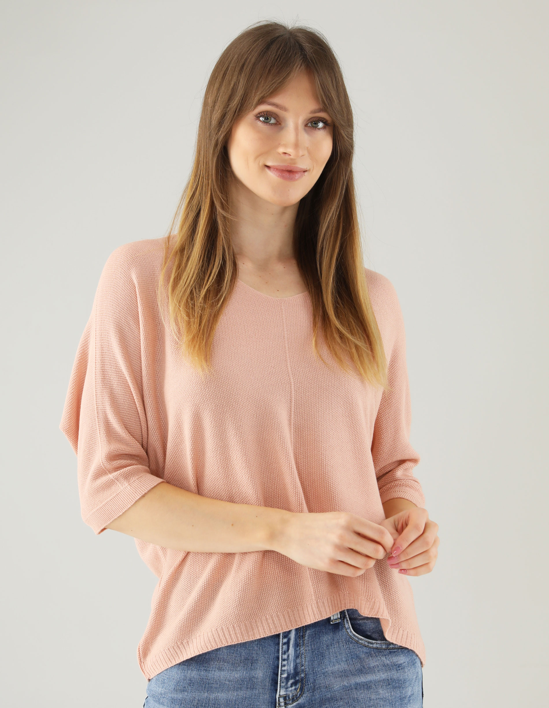 RÓŻOWA BLUZKA Z DZIANINY 29-205 SALMO7278