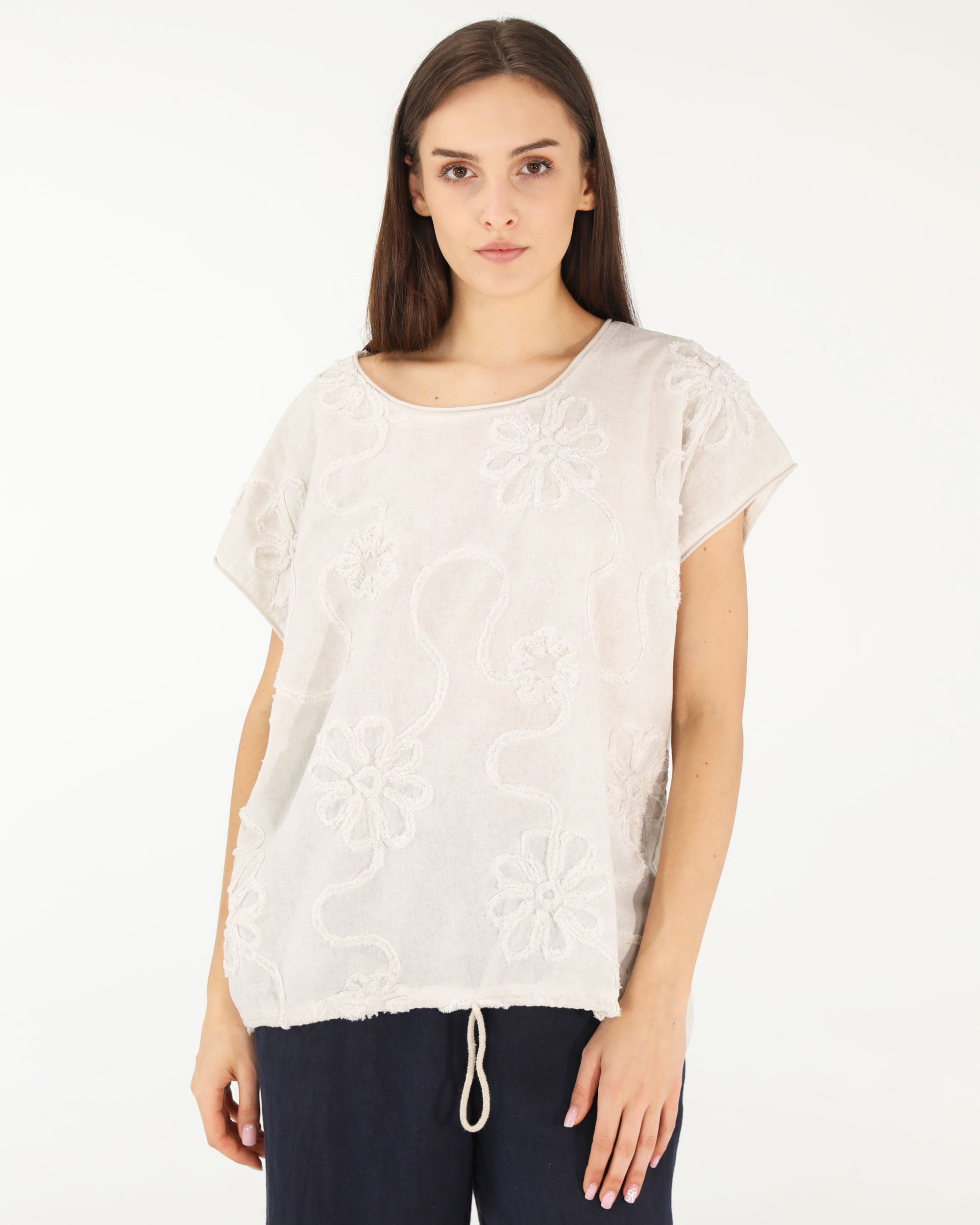 BAWEŁNIANA BLUZKA W KWIATY 18-31767 SABBIA