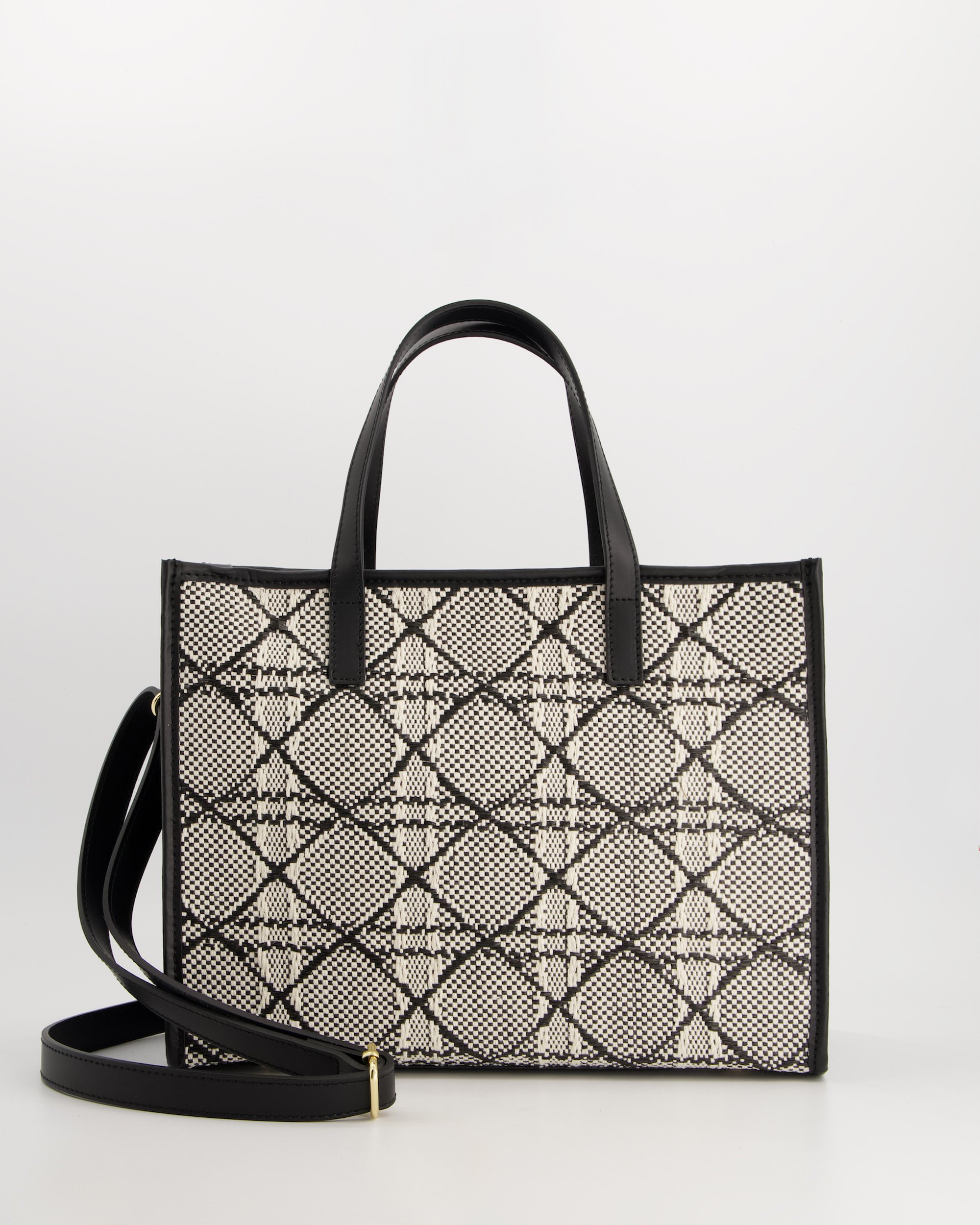 Torba damska z geometrycznym plecionym wzorem