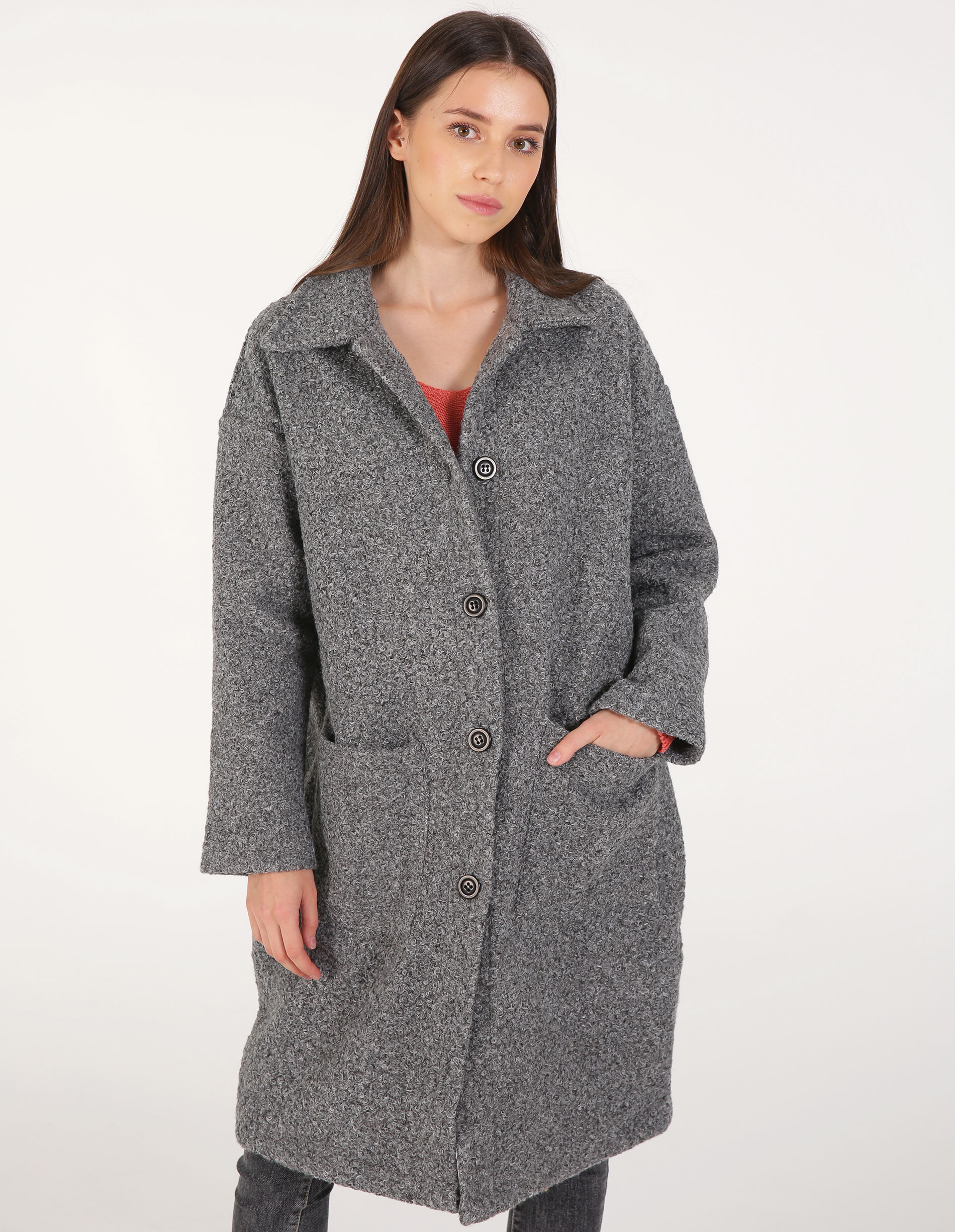 SZARY PŁASZCZ 1-20536 GRIGIO