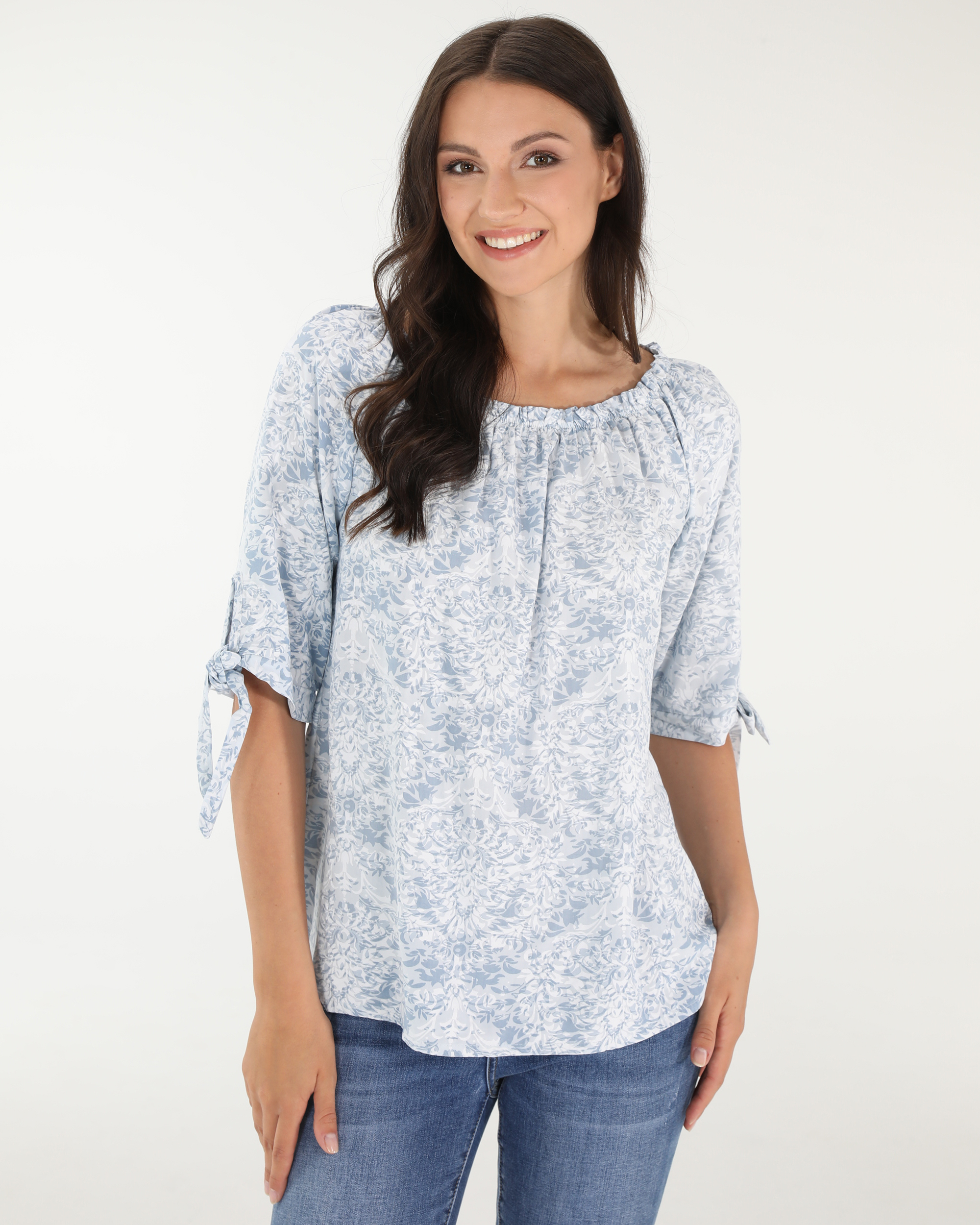 BLUZKA W DELIKATNE KWIATY 71-22572H CELEST