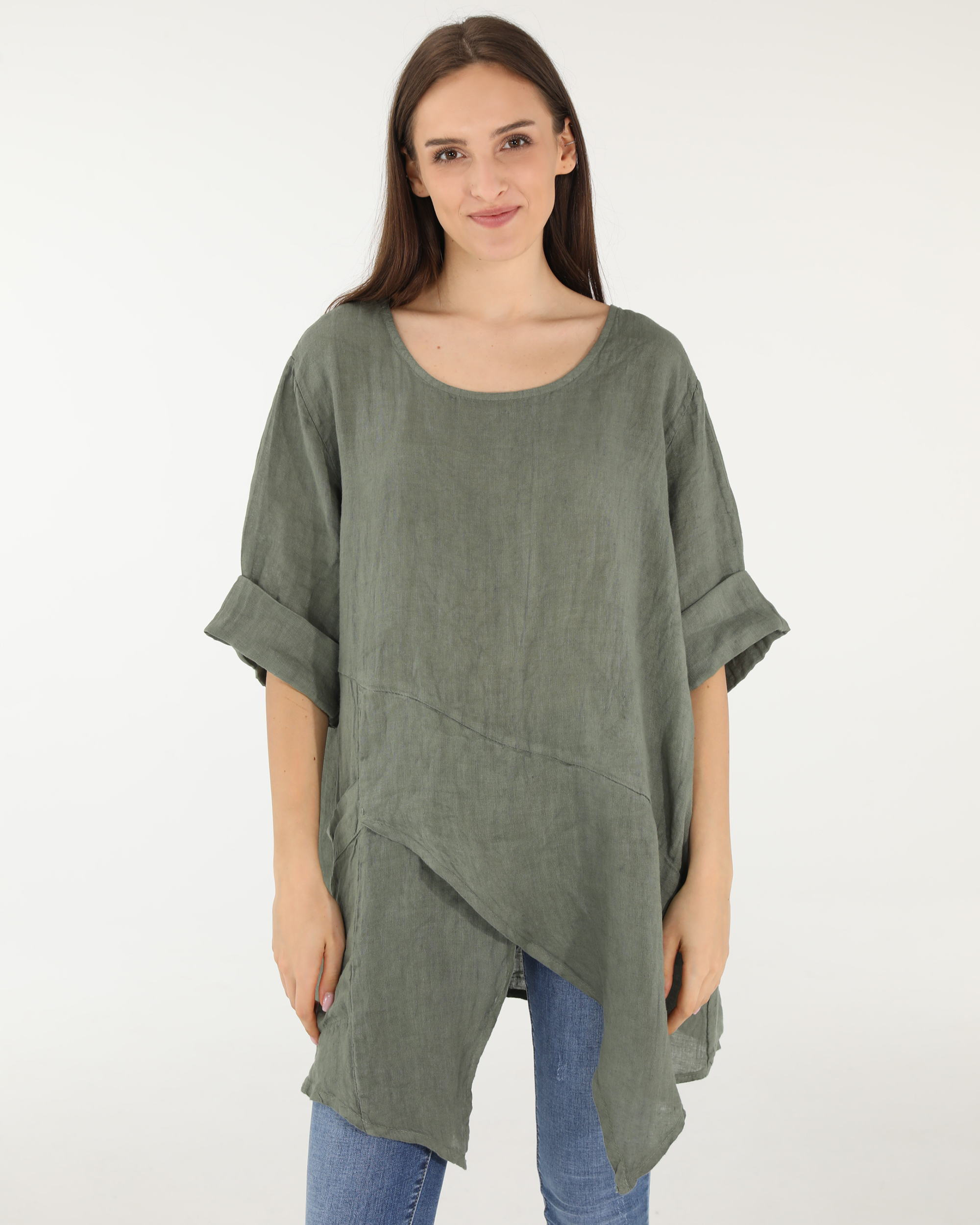 ZIELONA LNIANA BLUZKA 272-2920 MILITA