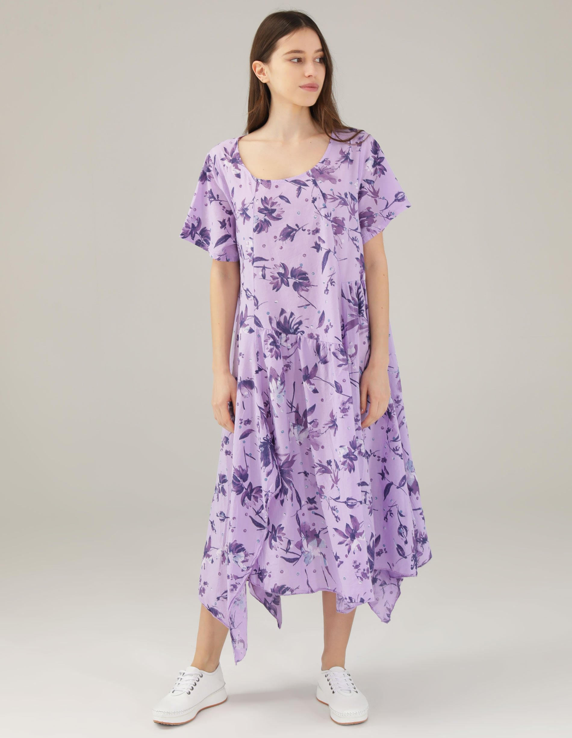 BAWEŁNIANA SUKIENKA W KWIATY 109-22135A LILLA