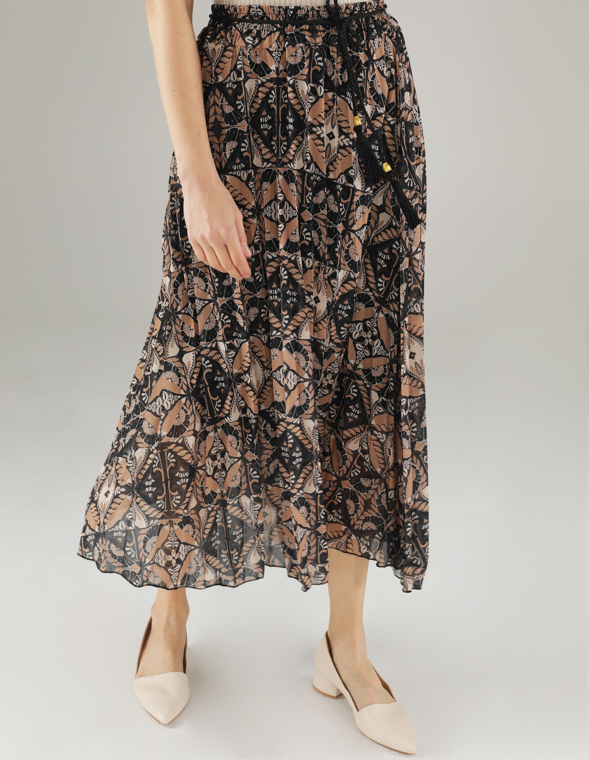 PLISOWANA SPÓDNICA Z PASKIEM 184-9593-1988 BB