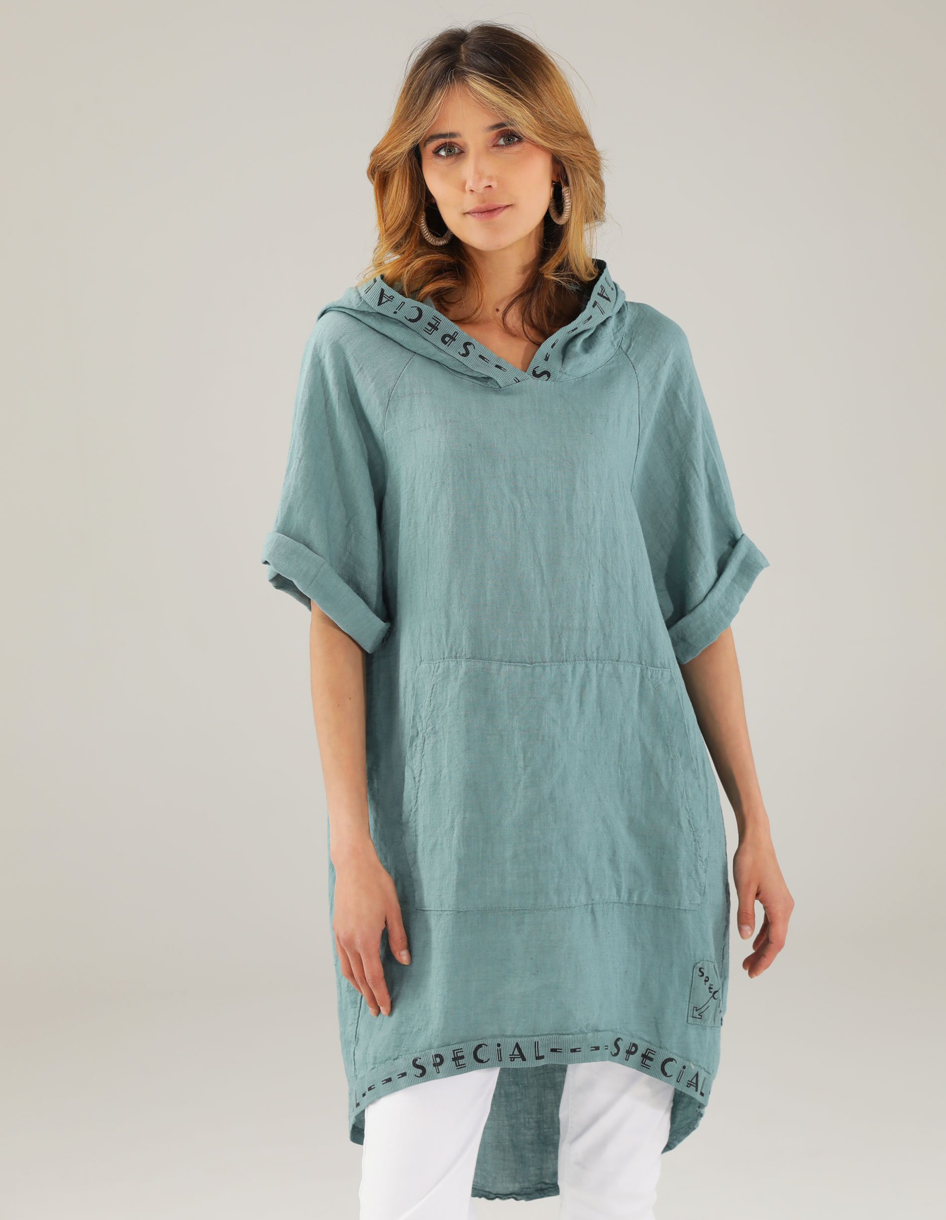 LUŹNA BLUZKA Z LNEM 170-16062 LAGO