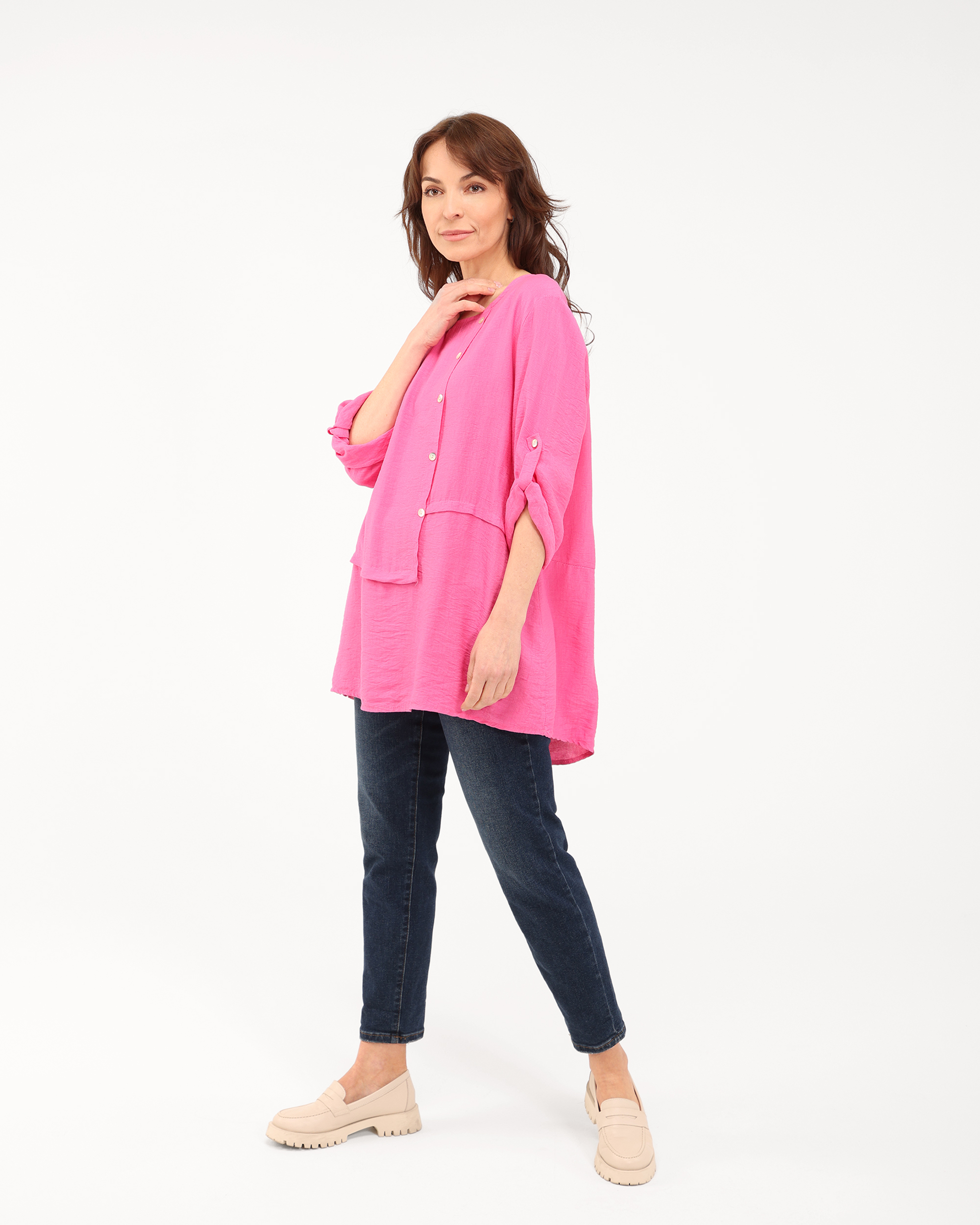 Różowa bluzka z krepy