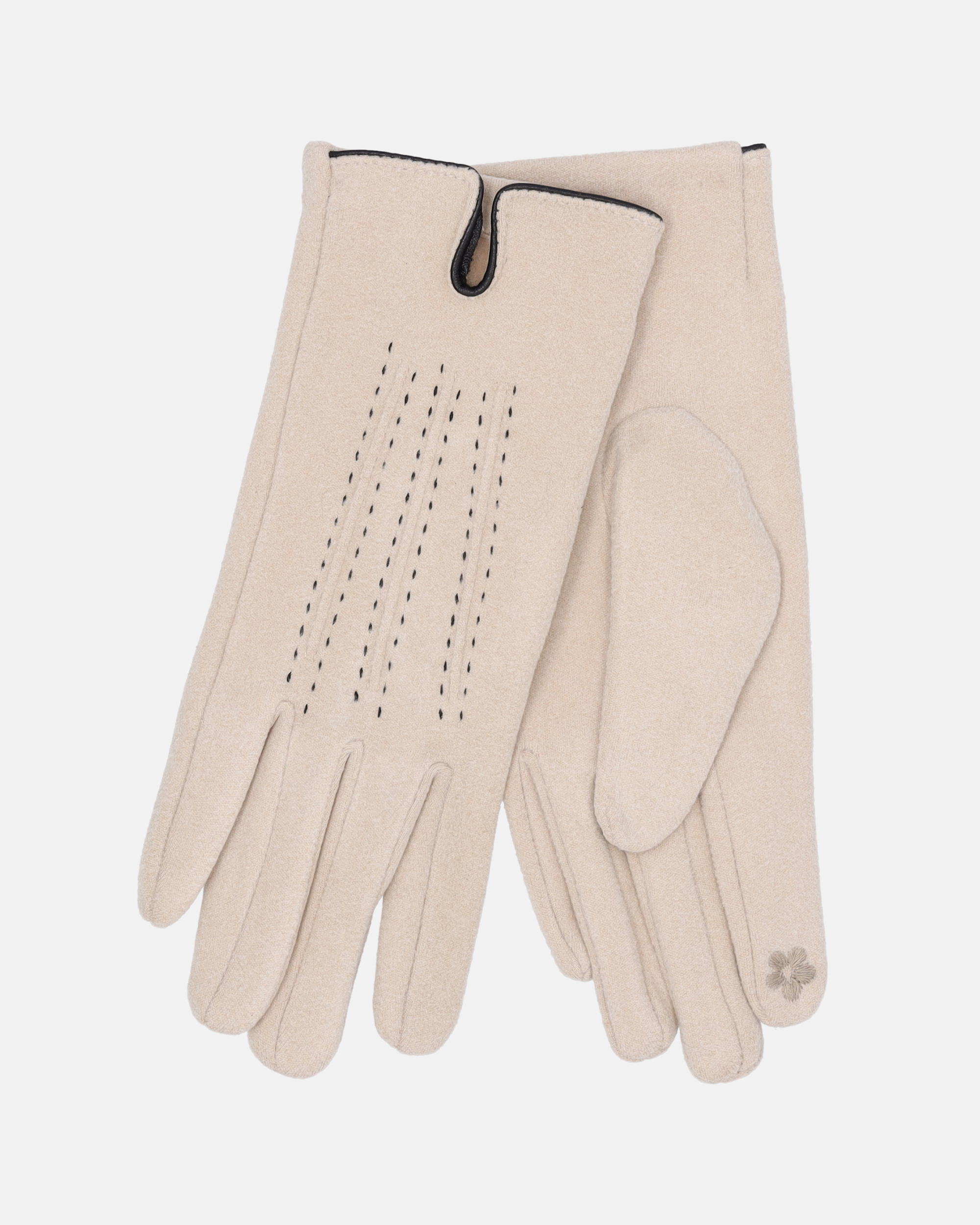 RĘKAWICZKI Z OZDOBNYMI PRZESZYCIAMI 135-G1111 BEIGE